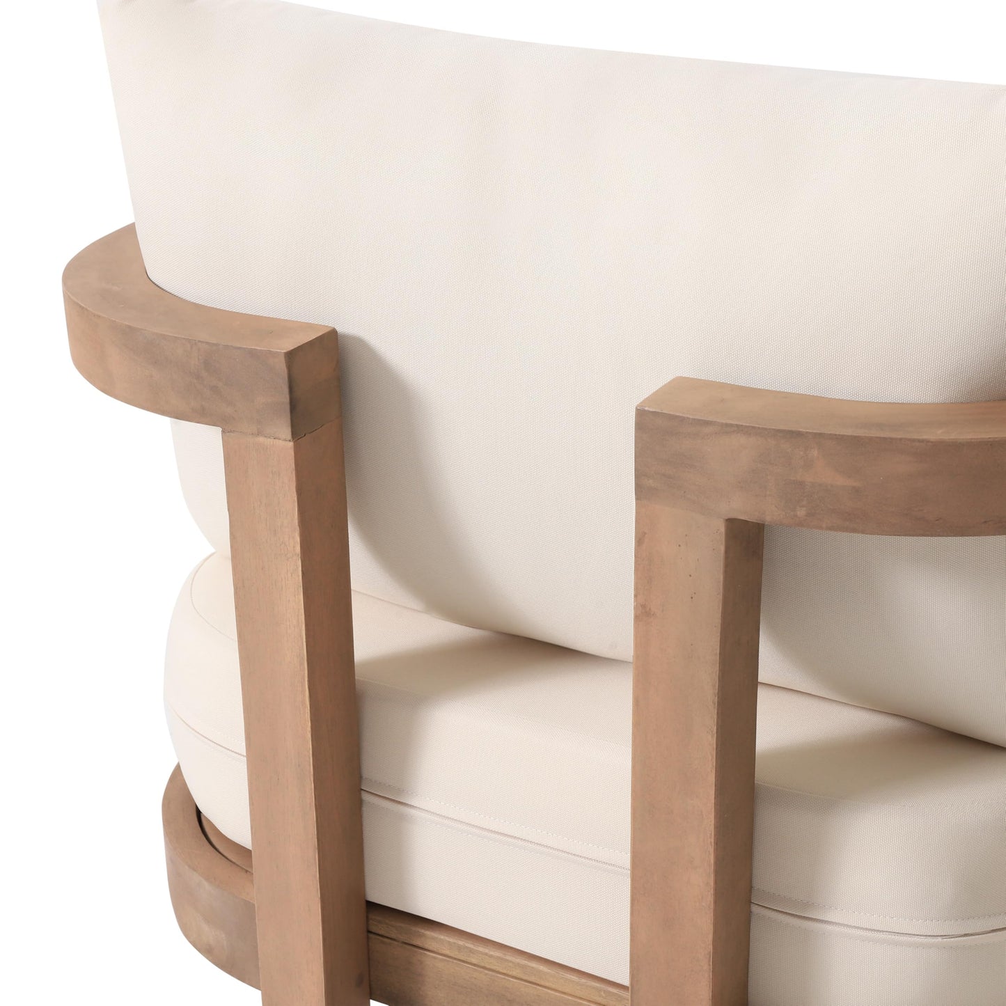 Merax Set of 2 Outdoor Acacia Wood Club Chair with Cushion,Patio Furniture Conversation Set for Backyard
