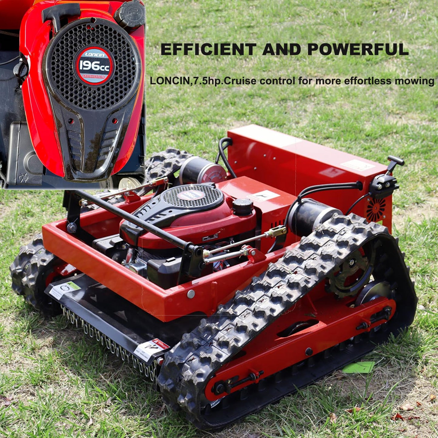 DANWIWEE Remote Control Robotic Lawn Mower, Automatic Track Lawn Mower for 45° Slope, Adjustable Cutting Height, All Terrain Grass Cutter Yard Mower USA Stock