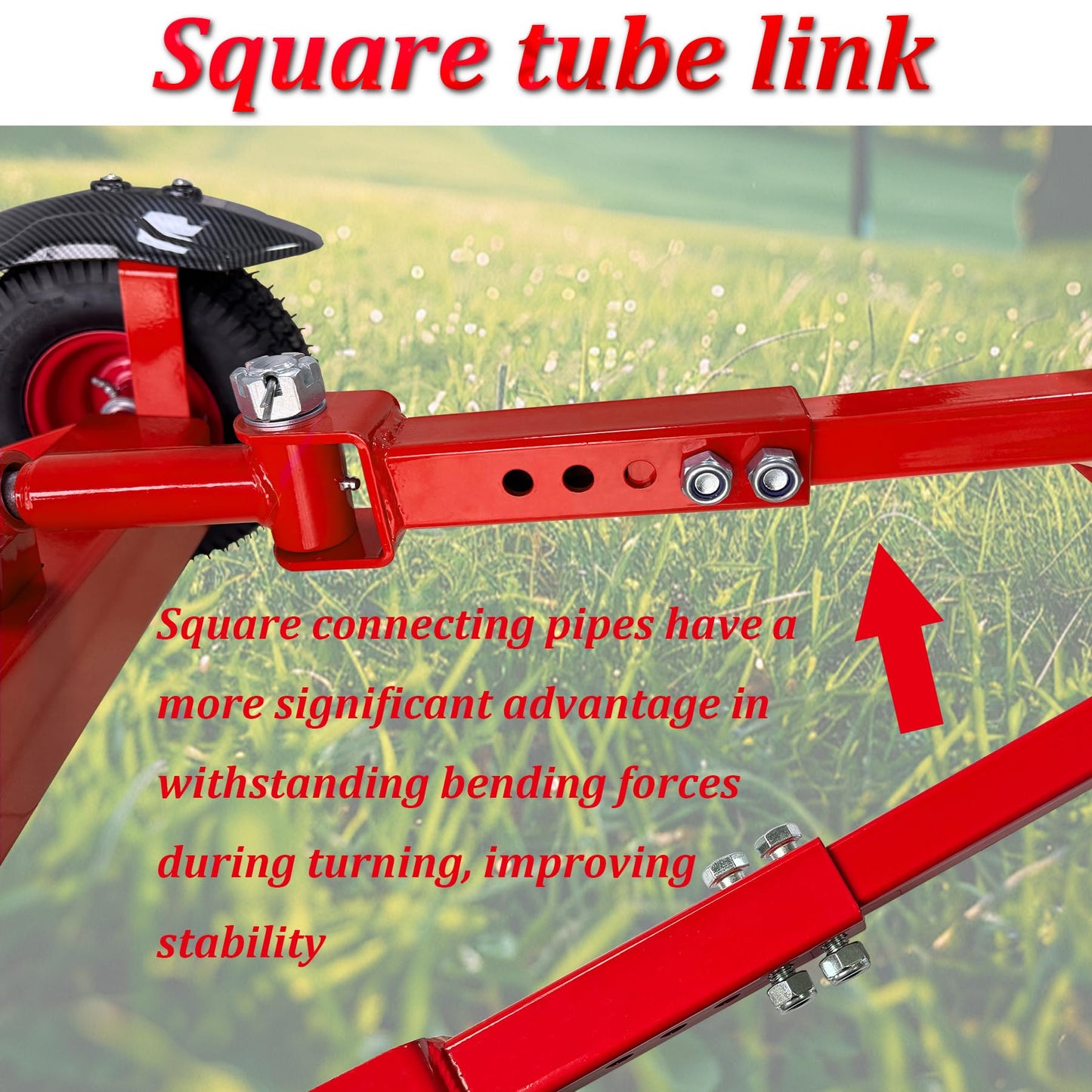 FINALAWOLF Wheels Lawn Mower Sulky for Lawn and Landscape Professionals,Mudguard Design,Anti-Skid Design, Vacuum tire (Red)