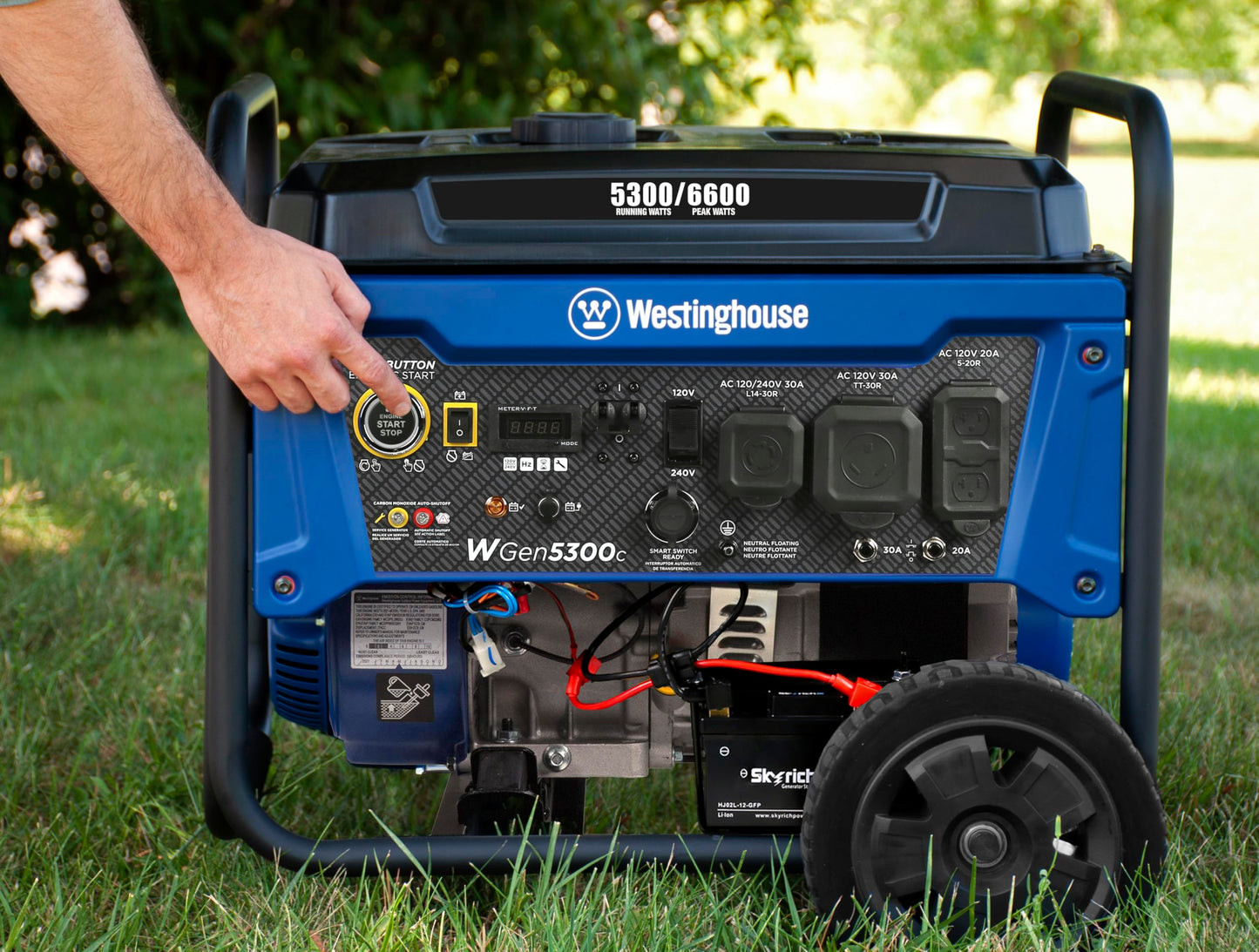 Westinghouse 6600 Watt Home Backup Portable Generator, Remote Electric Start with Auto Choke, Transfer Switch Ready, RV Ready, CO Sensor