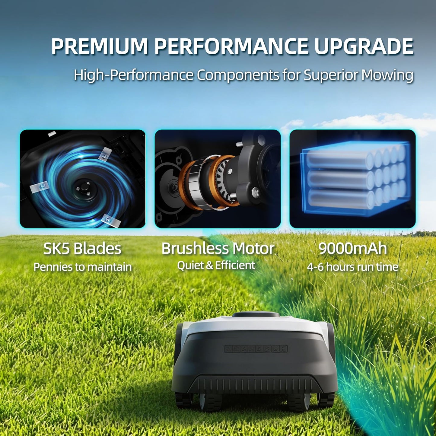 Proudeer DW3000 Wireless Robotic Lawn Mower, GPS RTK & AI Vision Navigation, up to 0.8 Acre Robot Mower with 3D Obstacle Avoidance, Auto Height, IPX6 Waterproof for Smart Home Yard Care
