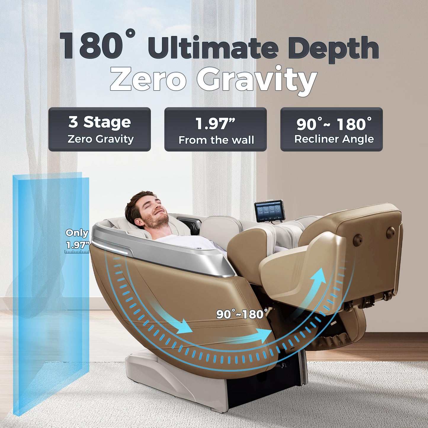 iBooMas P03 4D Massage Chair Full Body, Zero Gravity Massage Chair Recliner with 55" SL Track, 30 Auto Programs, Airbag Mode, Calf & Foot Roller, AI Voice, Relaxation & Sleep Support, Beige