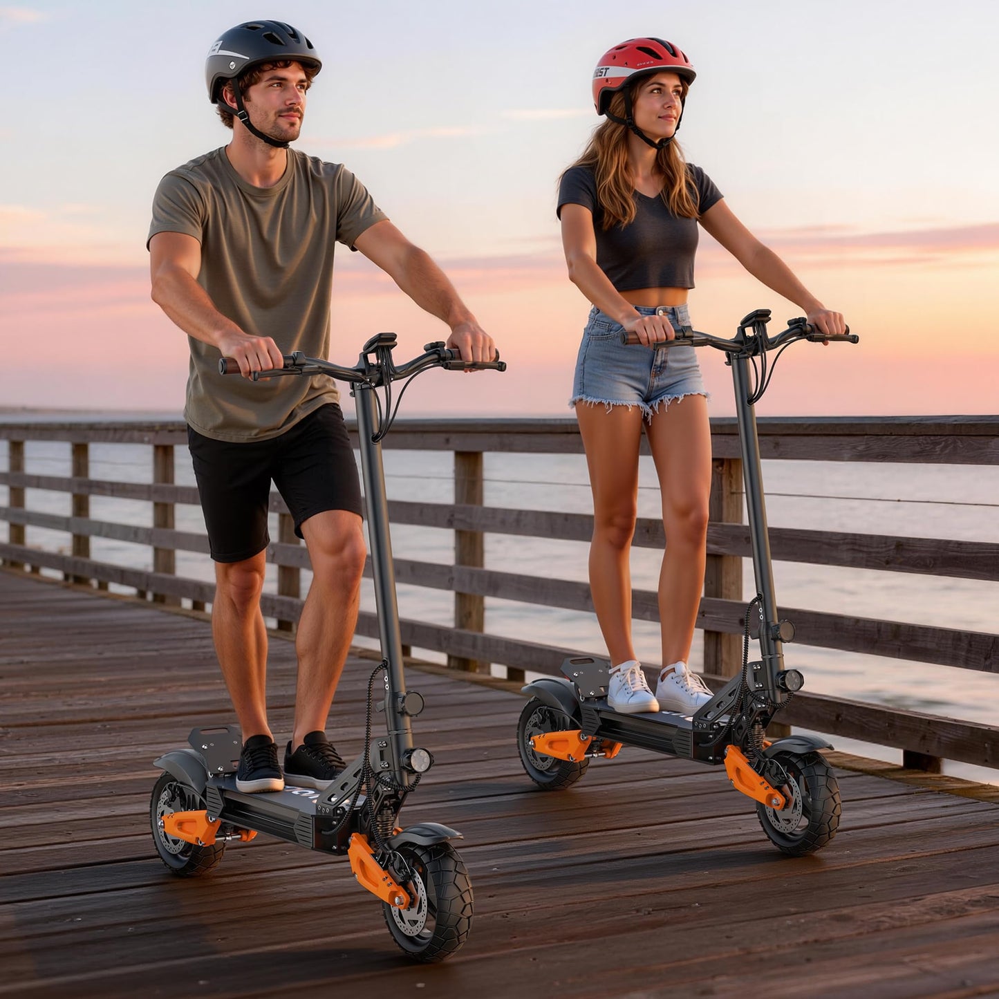 VOLPAM Electric Scooter with Dual Suspension, 19/22MPH, 500W/800W/350W Motor, 60/40/31/23/16Miles Long Range, Dual Braking, Max Load 264 lbs