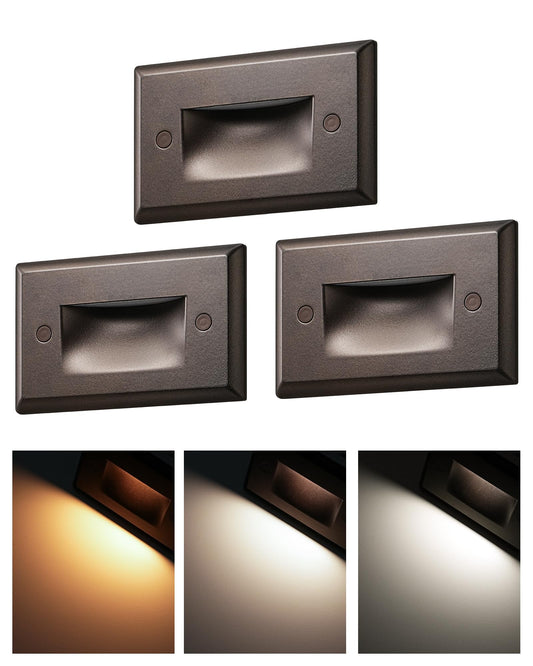 EDISHINE Indoor Stair Lights, 120V 2.5W 150LM, IP65 Waterproof, Aluminum, 4.69inx2.9inx1.53in, Oil-Rubber