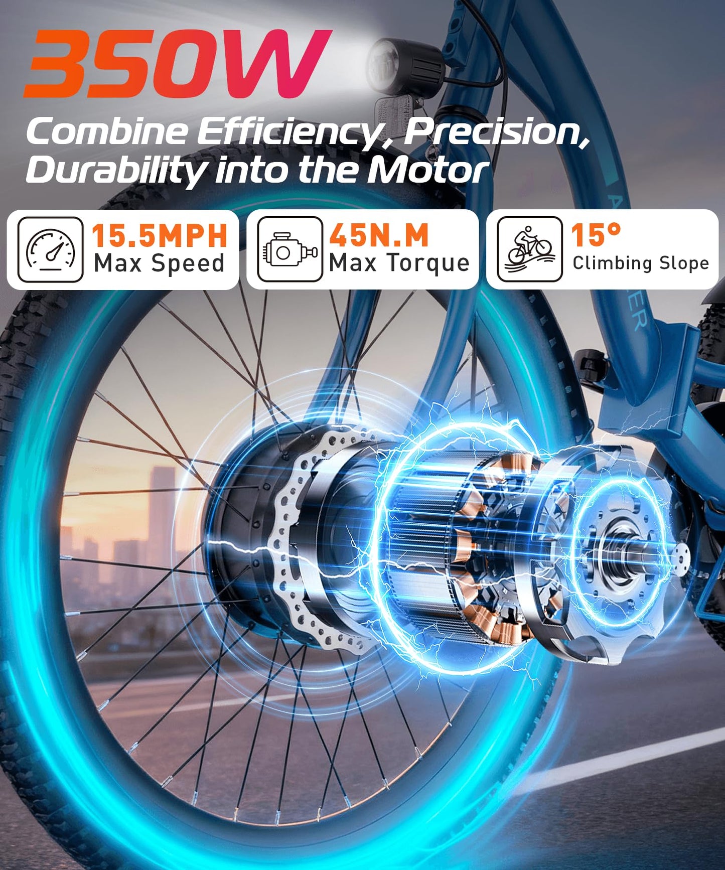 ANCHEER Electric Tricycle for Adults, Peak 600W Folding Electric Trike, 24" 499Wh Ebike for Seniors, 15.5MPH Electric Bike, Removable Battery, 3 Wheel, LCD, Rear Differential, Basket (Blue)