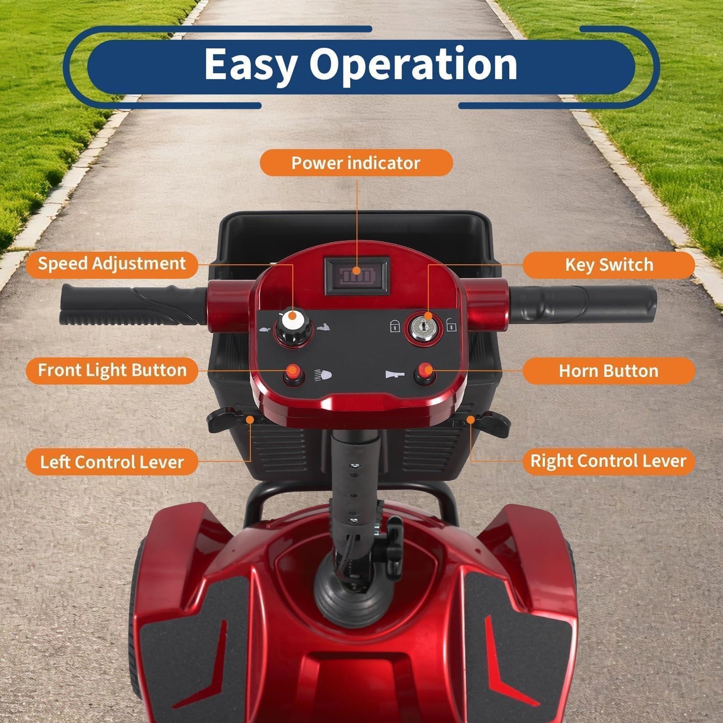 Foldable 4-Wheel Mobility Scooter for Adults & Seniors, 330LBS Heavy Duty, 20-Mile Range Electric Mobility Scooter, 3.7 MPH Lightweight Folding Mobility Scooter for Indoor Outdoor Travel