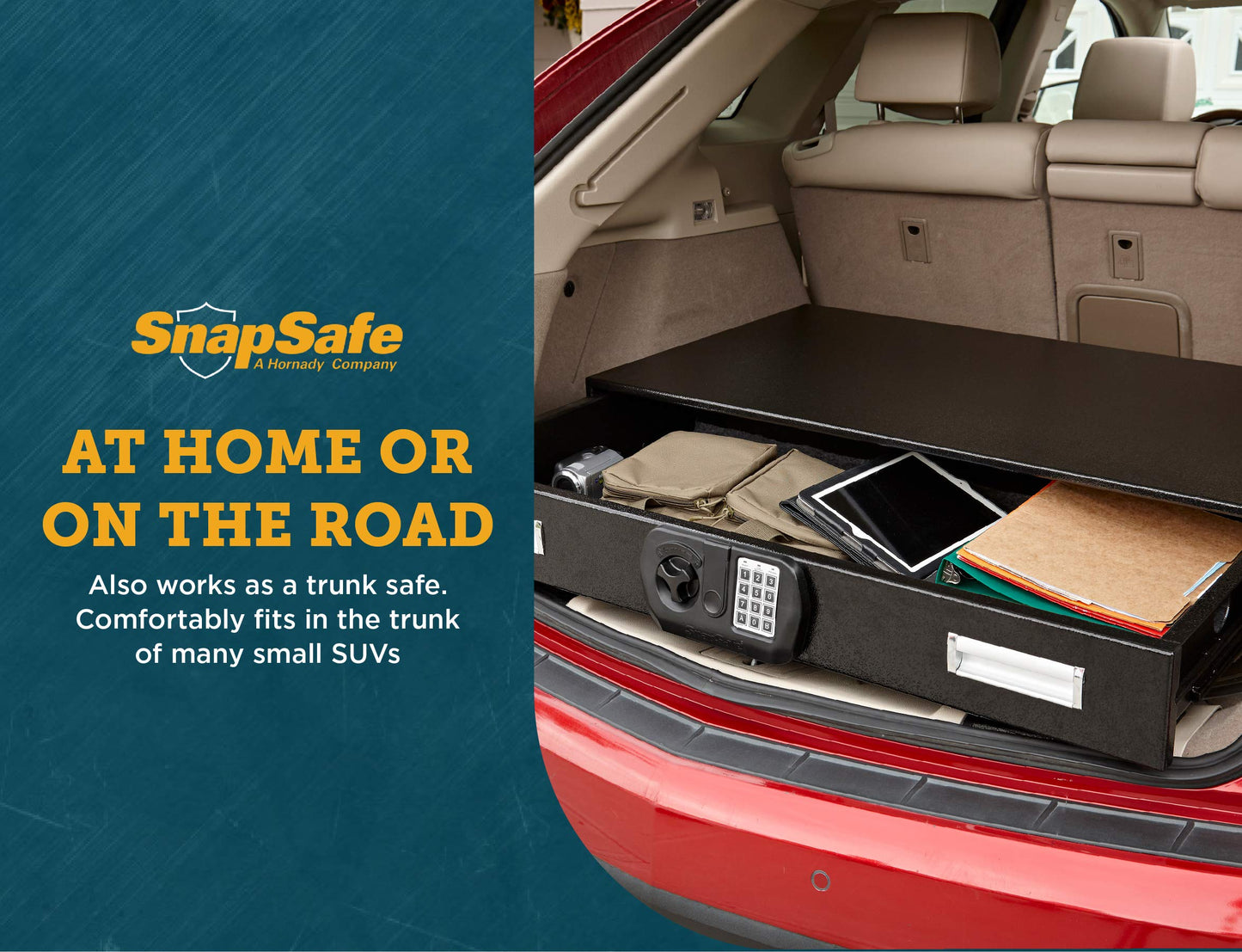 SnapSafe Under Bed Safe, Large – Under Bed Gun Safe for Firearms, Ammunition and Valuables – Fits in Trunk of Small SUVs – Easy Access, Out of Sight, Space Saving – Black, 40 x 6 x 22 Inches
