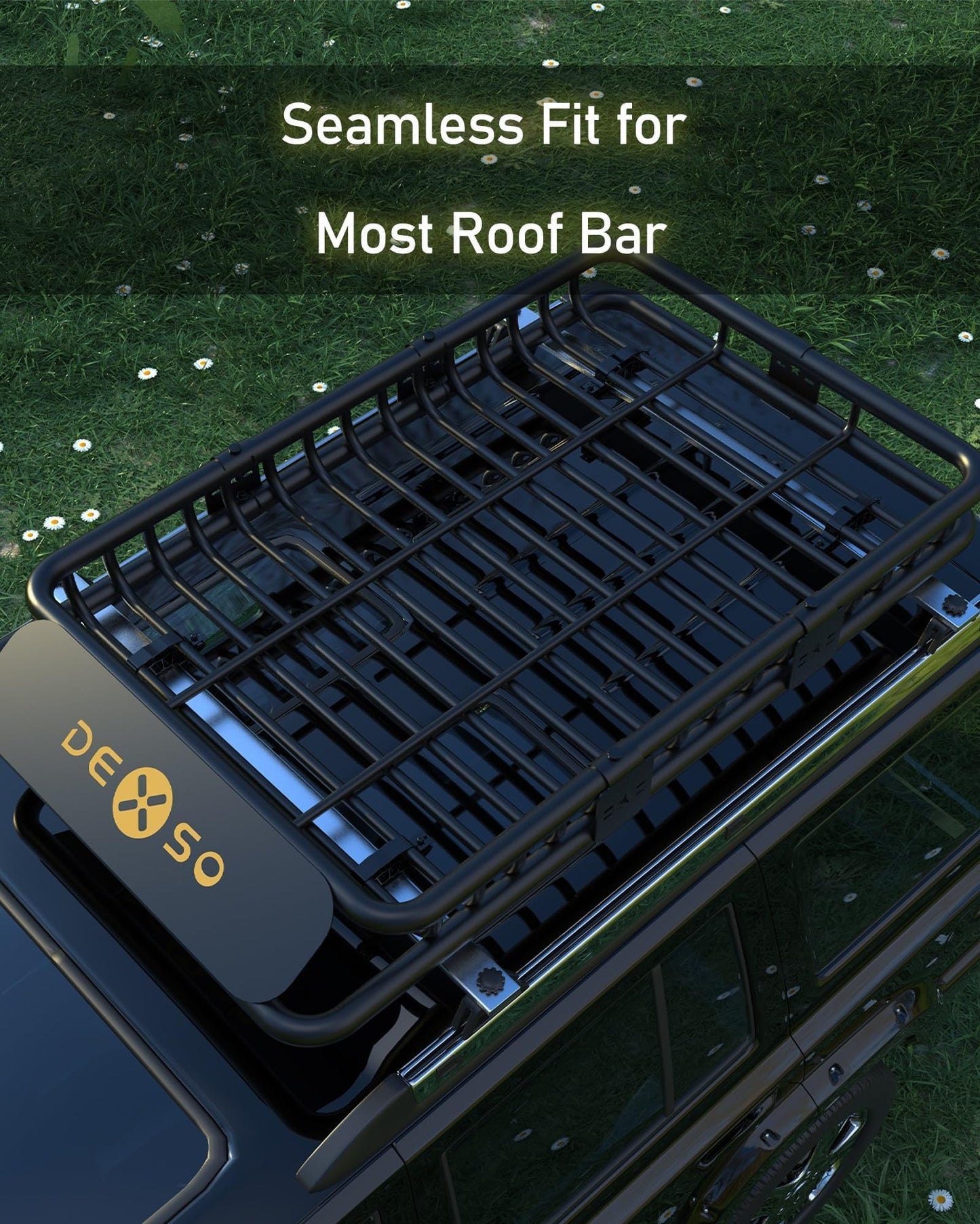 51" x 36" Roof Rack Basket, 200 lbs Capacity Universal Rooftop Cargo Carrier with 15 Cu Ft Waterproof Bag (44"x34"x17"),Heavy Duty Luggage Rac for SUV, Truck, Crossovers