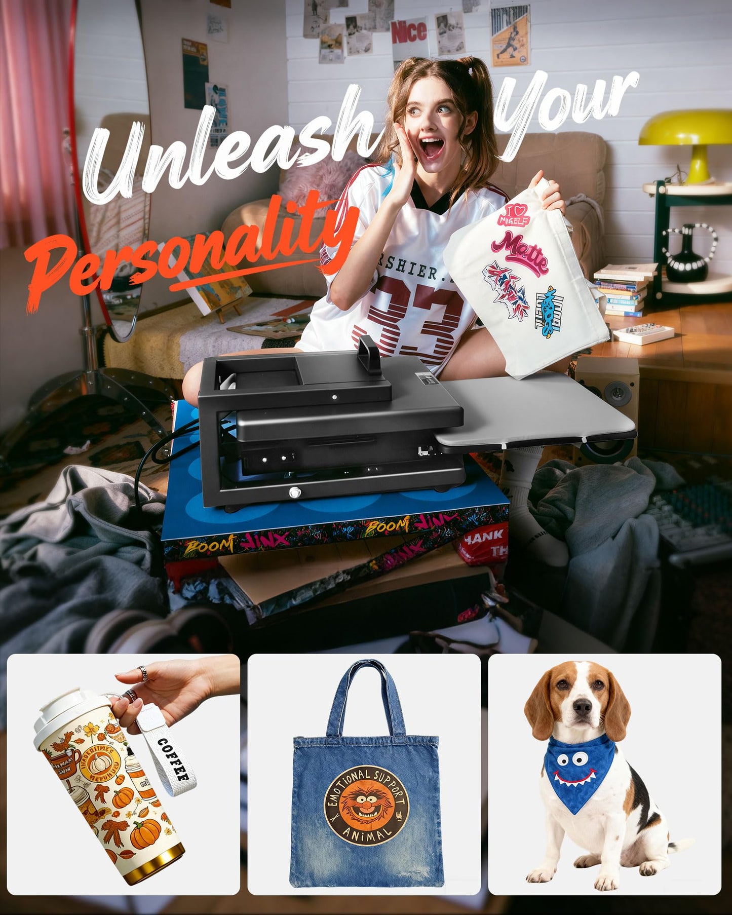 VEVOR Hybrid Heat Press, 15 x 15 inch, 5-in-1 Multifunction, Heat Up Fast and Even, All-New Patented Design, Easy to Control, Sublimation Press Machine for T-Shirts/Mugs/Tumblers/Caps/Plates, Black