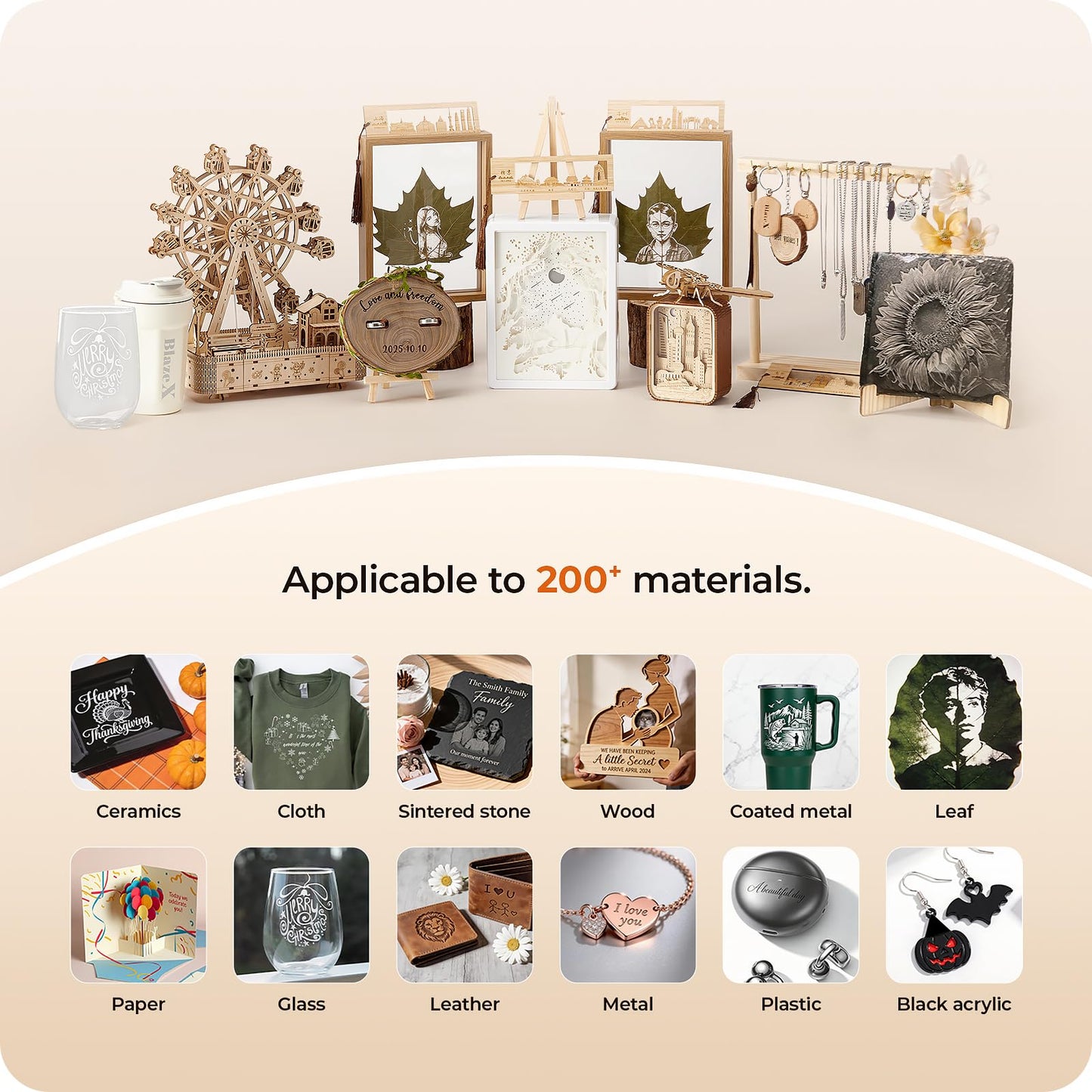 BlazeX M3 10W Laser Engraver Machine, 0.01mm Ultra-precision Laser Cutter and Engraver Machine for Wood Metal Glass Leather, Beginner-Friendly, with Enclosure Honeycomb Engraving Materials, Class 1