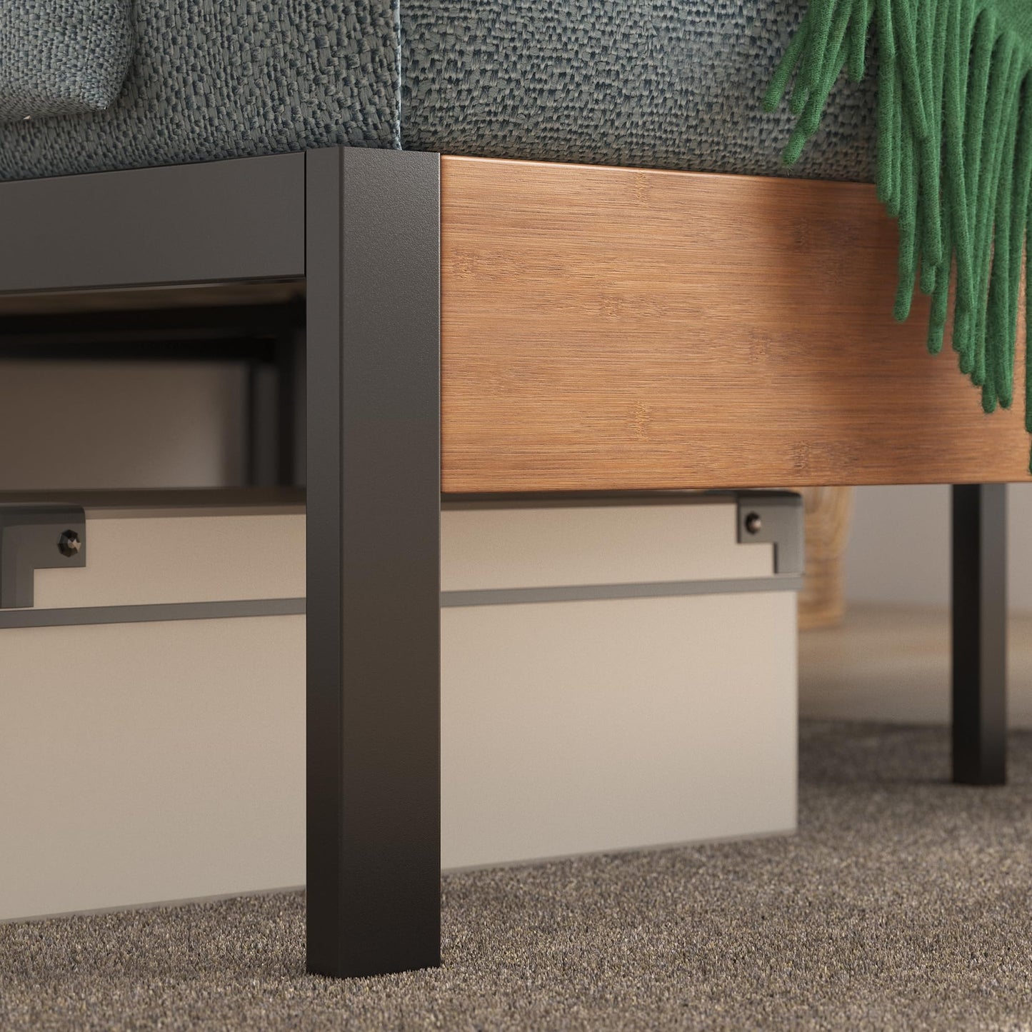 ZINUS Olivia Metal and Wood Platform Bed Frame / No Box Spring Needed / Wood Slat Support / Easy Assembly, Full