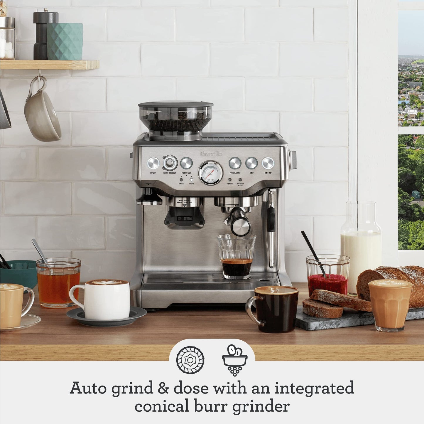 Breville Barista Express Espresso Machine BES870BTR, Black Truffle