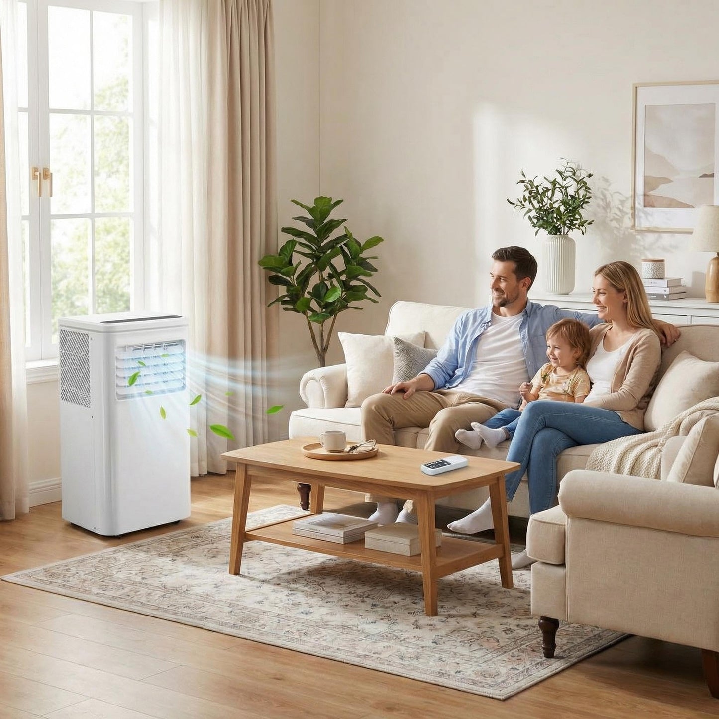 10,000 BTU Portable Air Conditioners - Cools 450 Sq. Ft., 4-in-1 Portable AC Unit with Cool, Fan, Dehumidifier, Sleep, 24H Timer, Remote & Installation Kit, for Bedroom, Office, Dorm