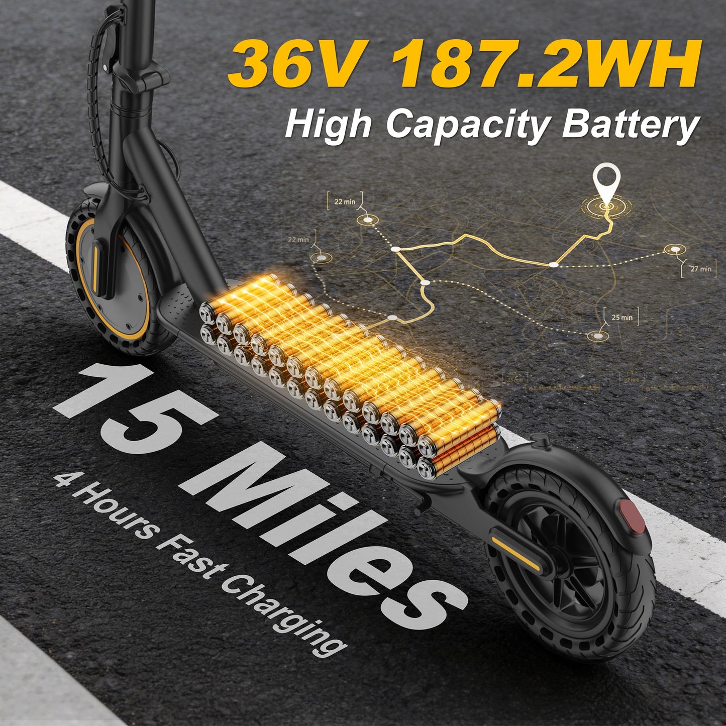 Electric Scooter, 500/350W Motor & 10"/8.5" Solid Tires, Up to 22/19 MPH & 25/15 Miles Rang, Foldable Commuter E Scooter for Adults & Teens