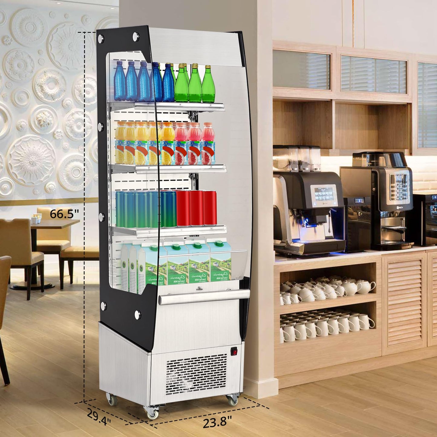 ActiveTrail 7.8 Cu.Ft Display Refrigerator Cabinet,Glass Door Commercial Fridge,LED Lighting & Adjustable Shelves,Double Glazed, White