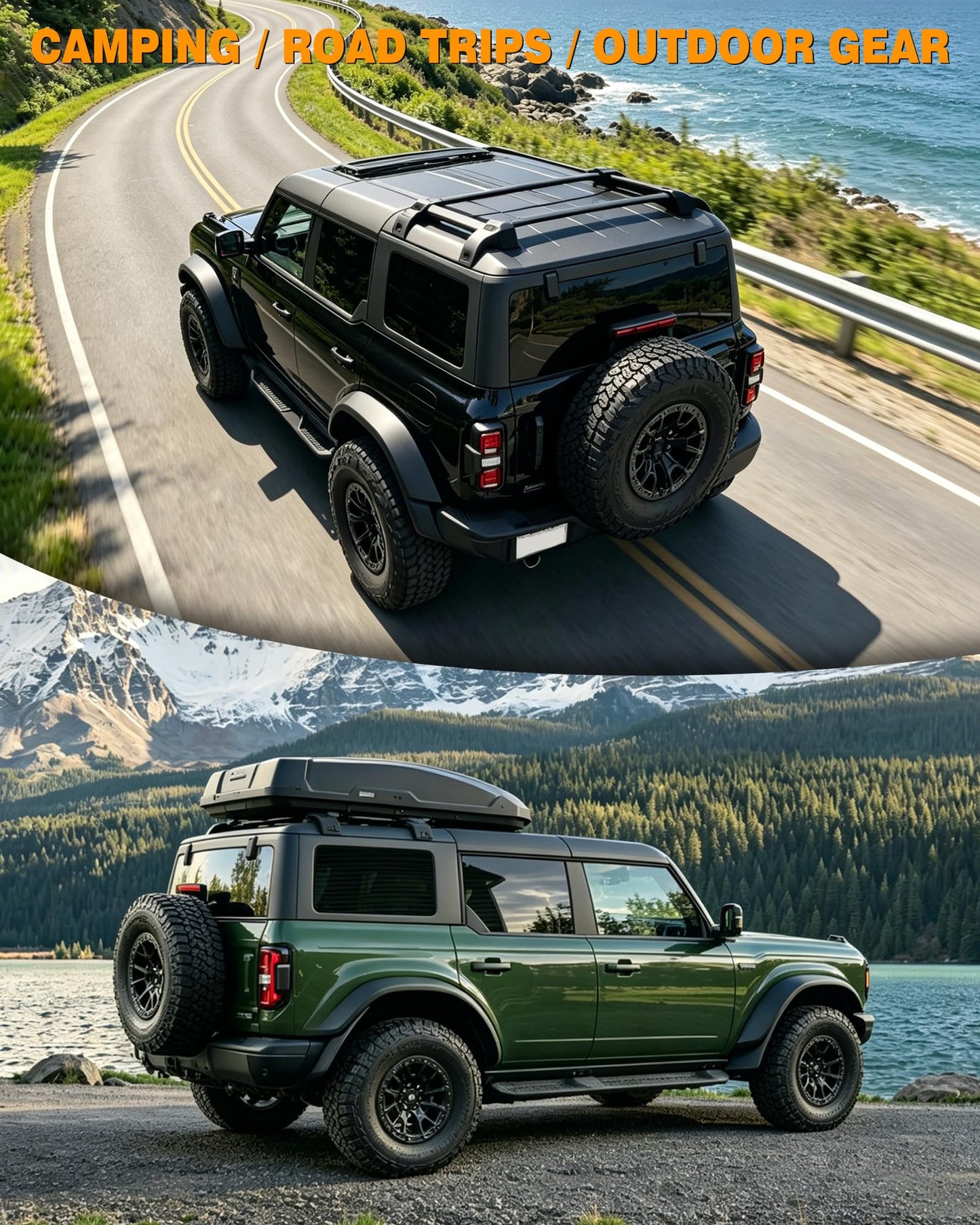 Snailfly Half Roof Rack Fit for Ford Bronco 2021-2026 4-Door Hard Top Only - Aluminum Rooftop Cargo Luggage Carrier, Low Profile