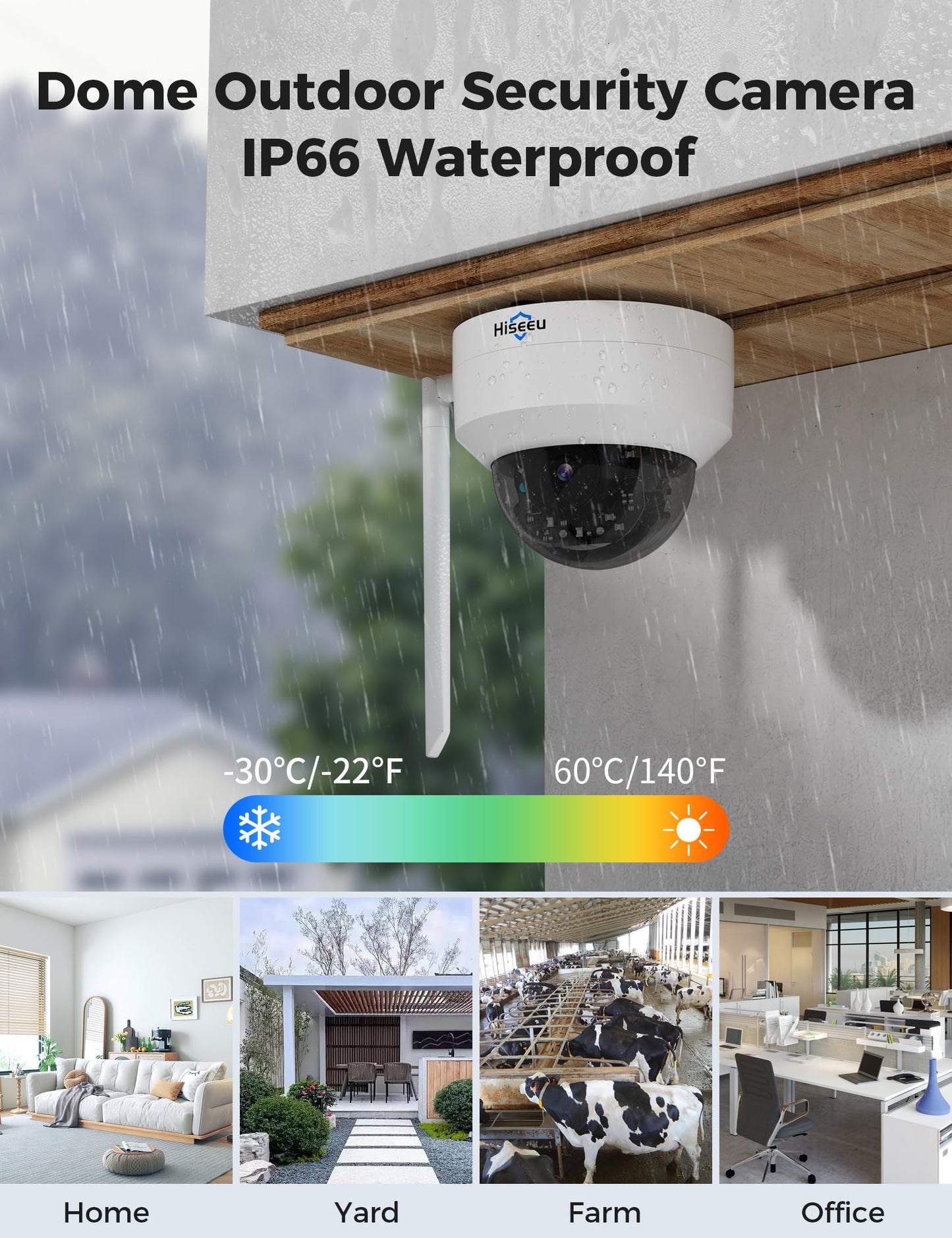 Hiseeu Wireless Security Camera System, 3TB Storage 16CH NVR with 14" LCD Monitor, 4PCS 5MP PTZ Dome Cameras, Auto Tracking, Explosion-Proof Outdoor WiFi Surveillance System