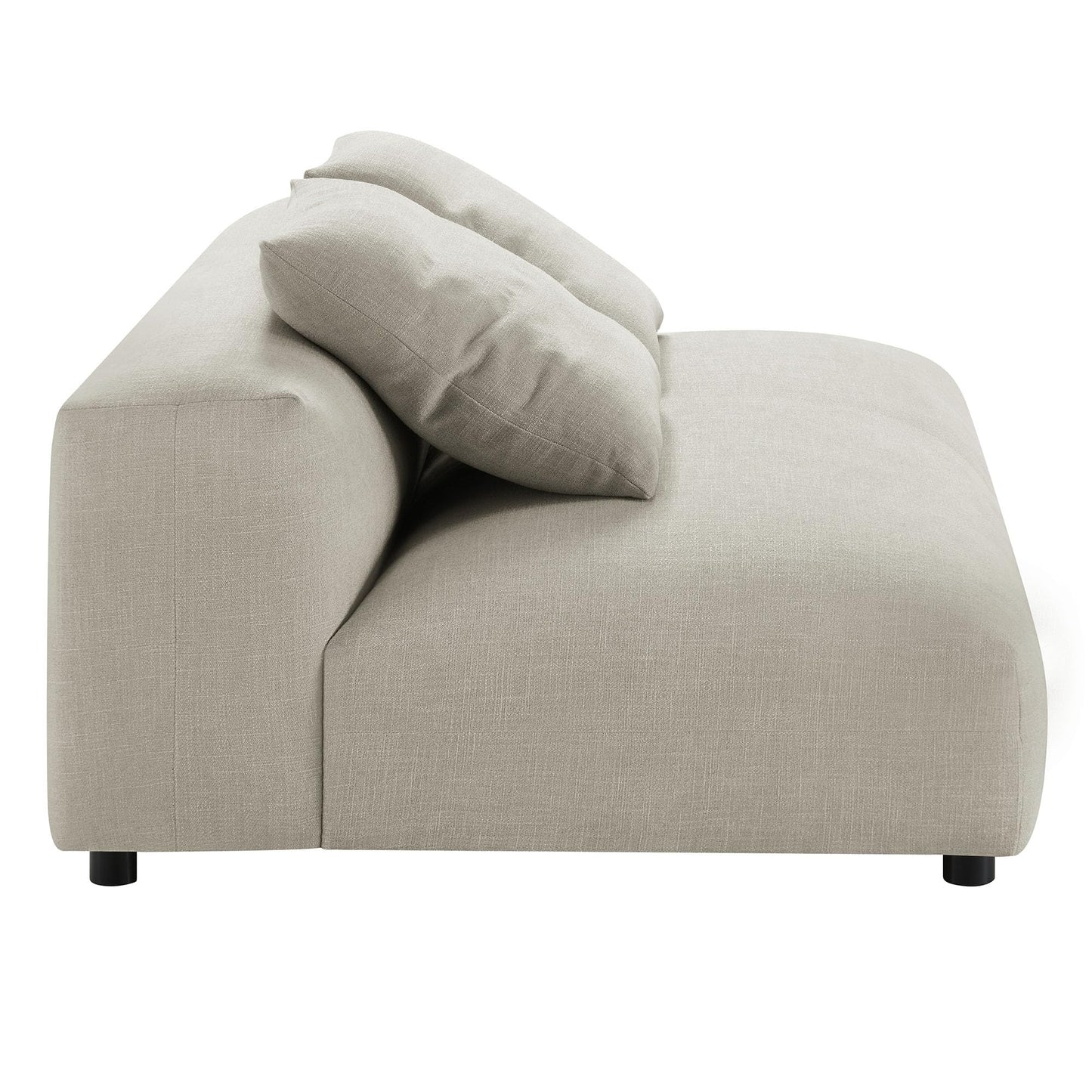 Modway Solace Modular Fabric Sectional Sofa with Chaise in Linen - Comfy Upholstered Deep Seat Sofa - Modern L-Shaped 2-Piece Sectional Sofa Set - 3 Seater Sofa for Living Room