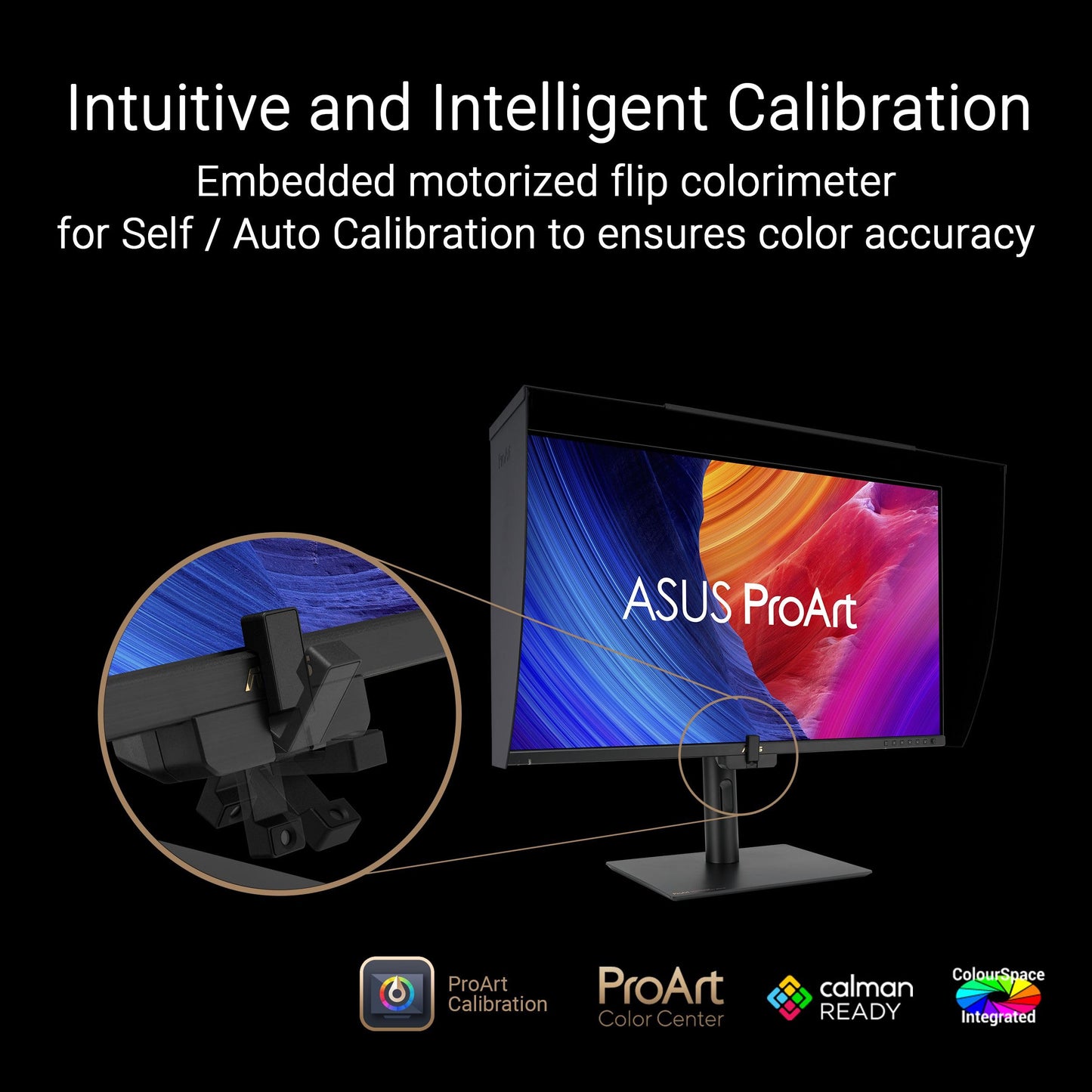 ASUS ProArt Display 32” 4K HDR Professional Monitor (PA32UCE) – UHD (3840 x 2160), IPS, 600 nits, 98% DCI-P3, ΔE<1, Built-in Motorized Colorimeter, USB-C PD 96W, Calman Ready, 3 yr Warranty