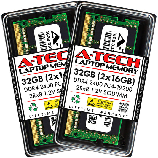 A-Tech 32GB Kit (2x16GB) RAM for QNAP TS-873AeU-RP NAS | DDR4 2400MHz PC4-19200 SODIMM 2Rx8 1.2V 260-Pin Non-ECC SO-DIMM Memory Upgrade