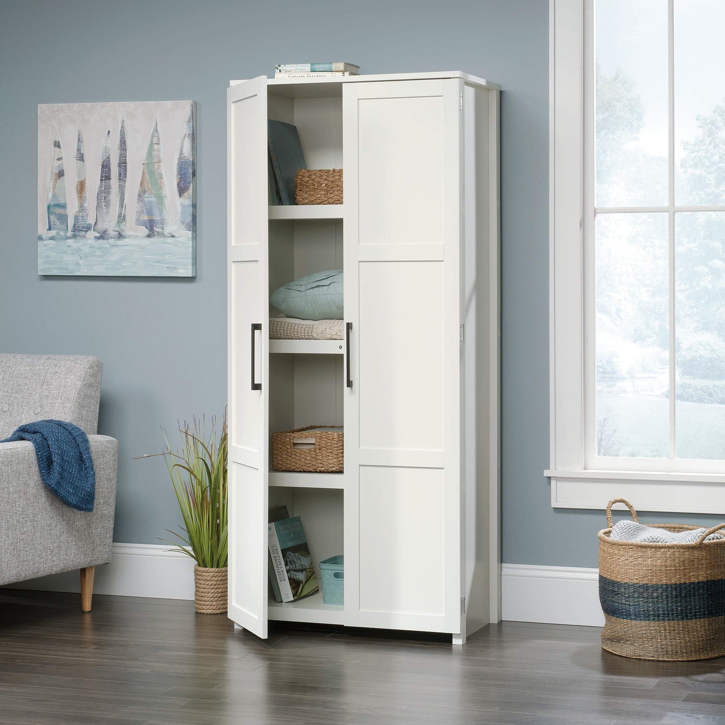Sauder HomePlus Storage Cabinet/ Pantry cabinets, White finish
