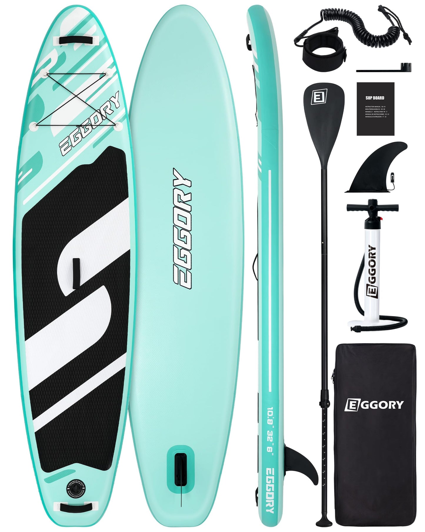 Inflatable Paddle Board,Stand Up Paddle Board Set, Extra Wide SUP Board with Removable Fin, Floating Paddle, Hand Pump, Ankle Leash, Traveling Board