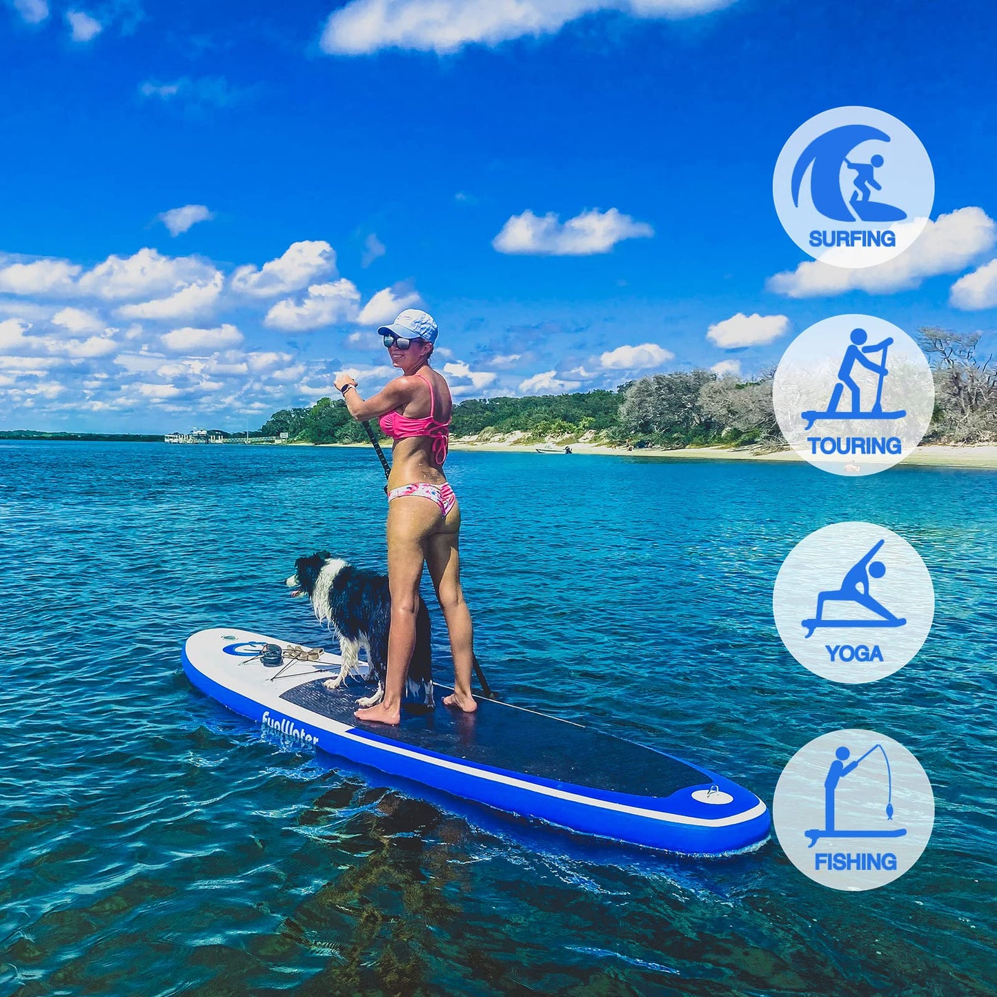 FunWater Stand Up Paddle Board Ultra-Light Inflatable Paddleboard with SUP Accessories for Adults & Youth of All Skill Levels