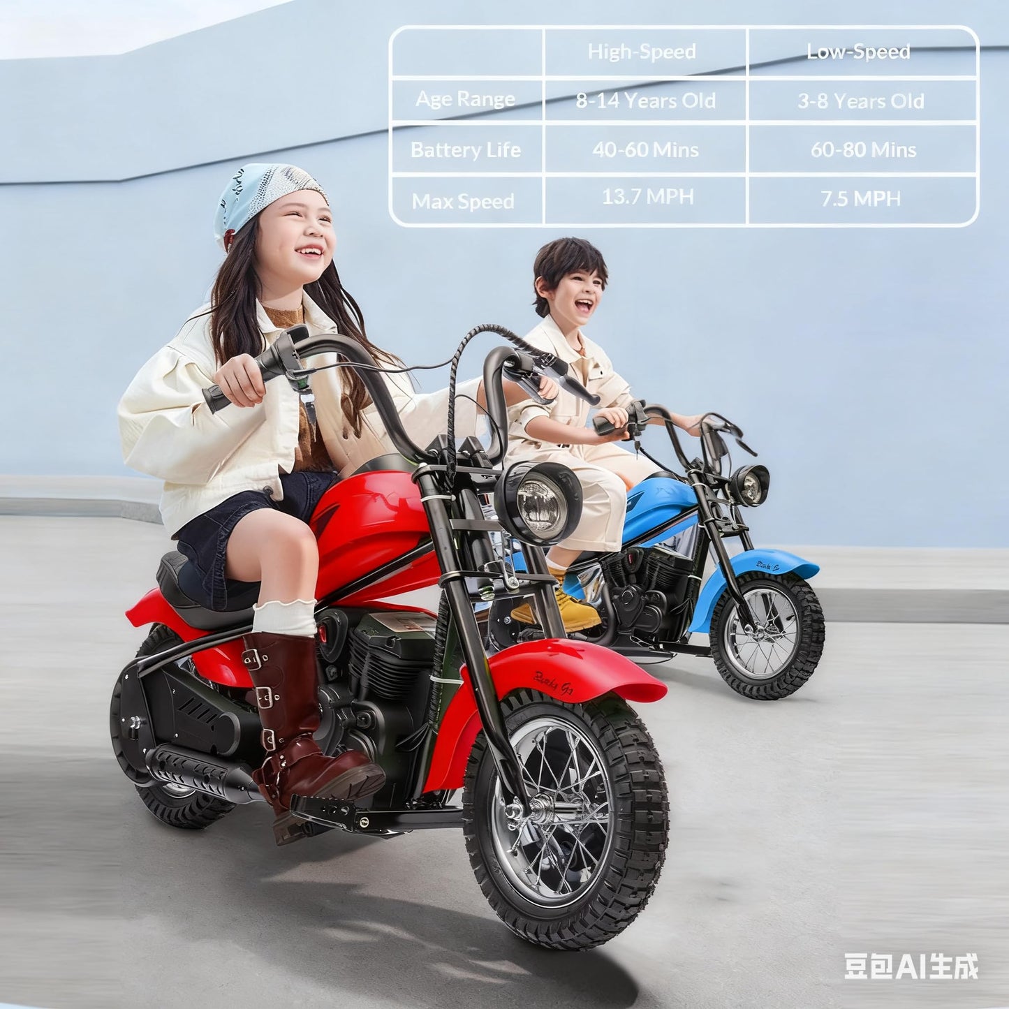 GarveeLife Electric Dirt Bike, 15 Mph & 150lb Max, 24V Ride On Toy for Big Kids w/Led Lights & Power Display, 300W Chain-Driven Motor, Two Speed, Handbrake, Leather Seat, 12" Air-Filled Tires, Red