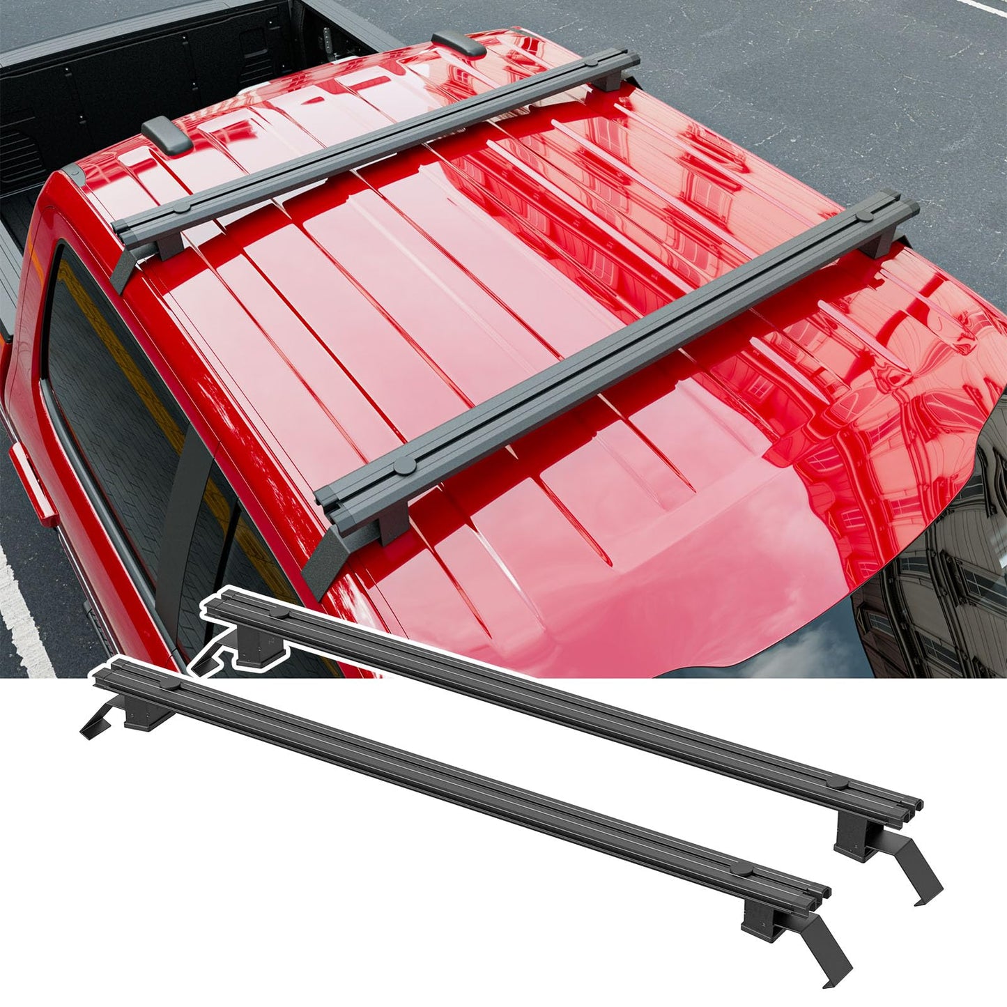 SZYANG Roof Rack Cross Bar Compatible with 2021-2026 Ford F150 Crossbar Roof Rail Aluminum Luggage Carrier Replacement for 2021-2026 Ford F-150 Accessories