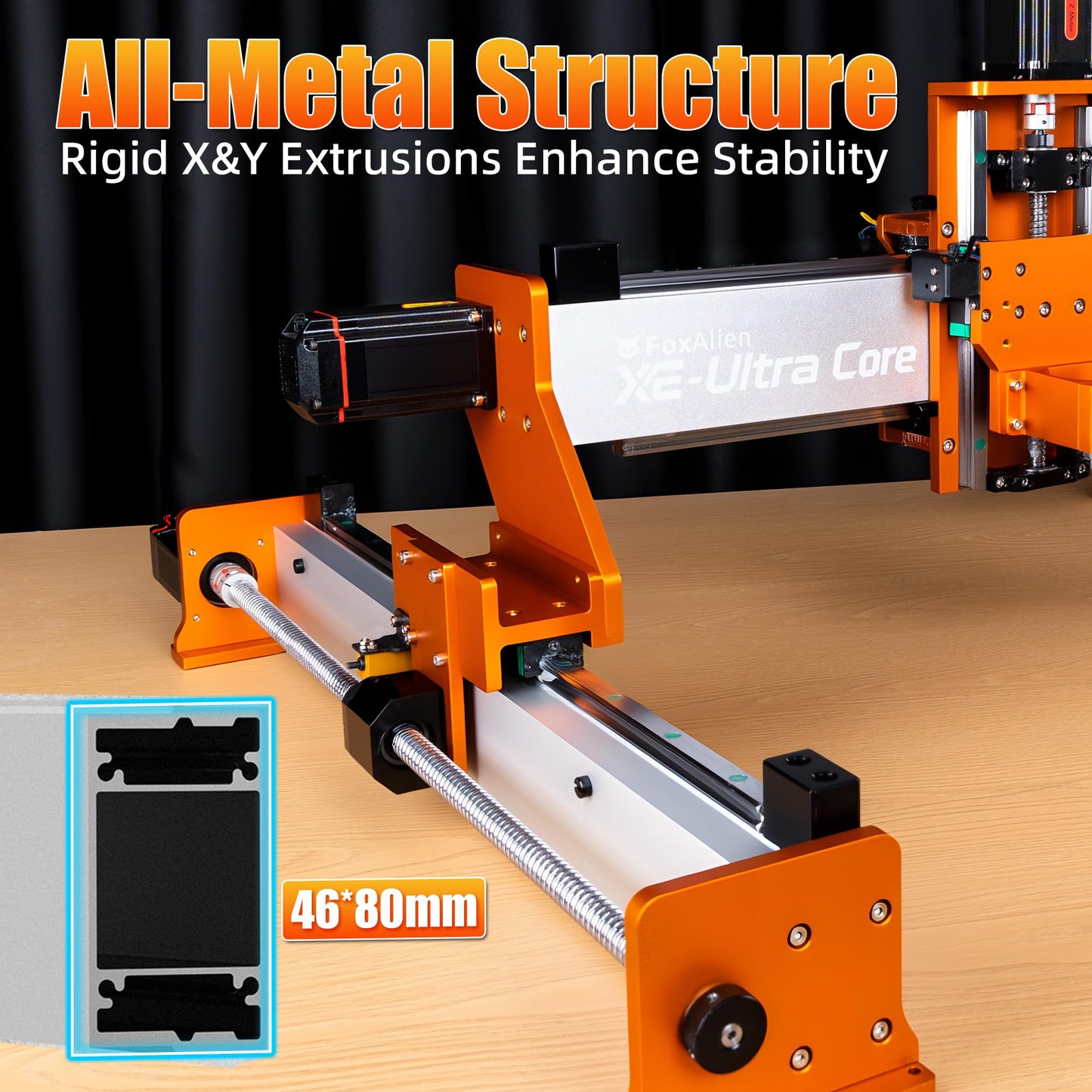 FoxAlien XE-Ultra Core Desktop CNC Router Machine, 17x17in Active Area with NEMA 23 Closed-Loop Stepper Motor, Large Benchtop Engraving & Milling Machine for Wood, Aluminum, Carbon Fiber DIY Projects
