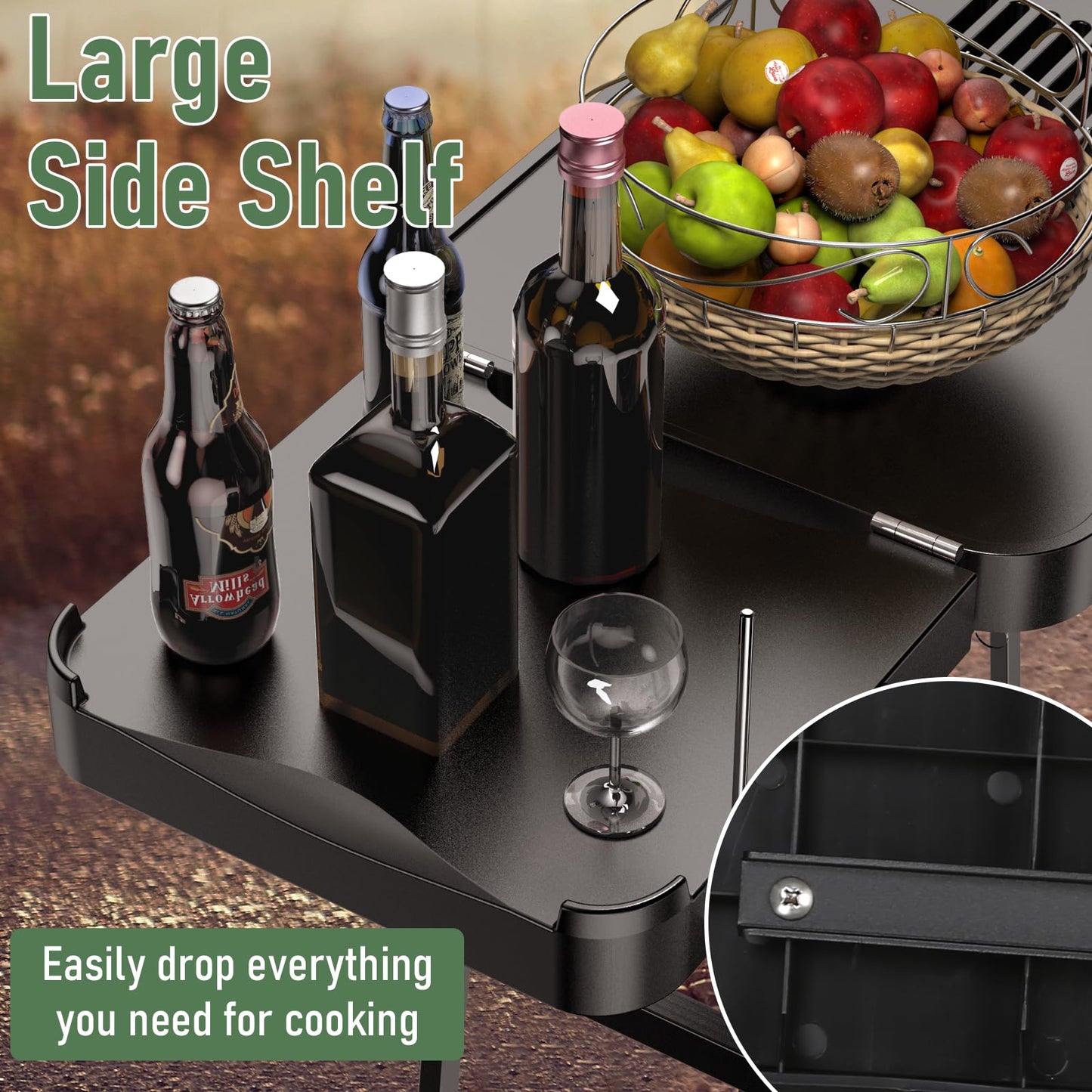 26"/30"/34" Portable Outdoor Grill Stand for Ninja Woodfire Outdoor Grill(OG701 OG850 OG951 OO101 Series), 51in Large Space, Upgrade Height & Quick-Fold Stand for Blackstone Griddle/Onni Pizza Oven