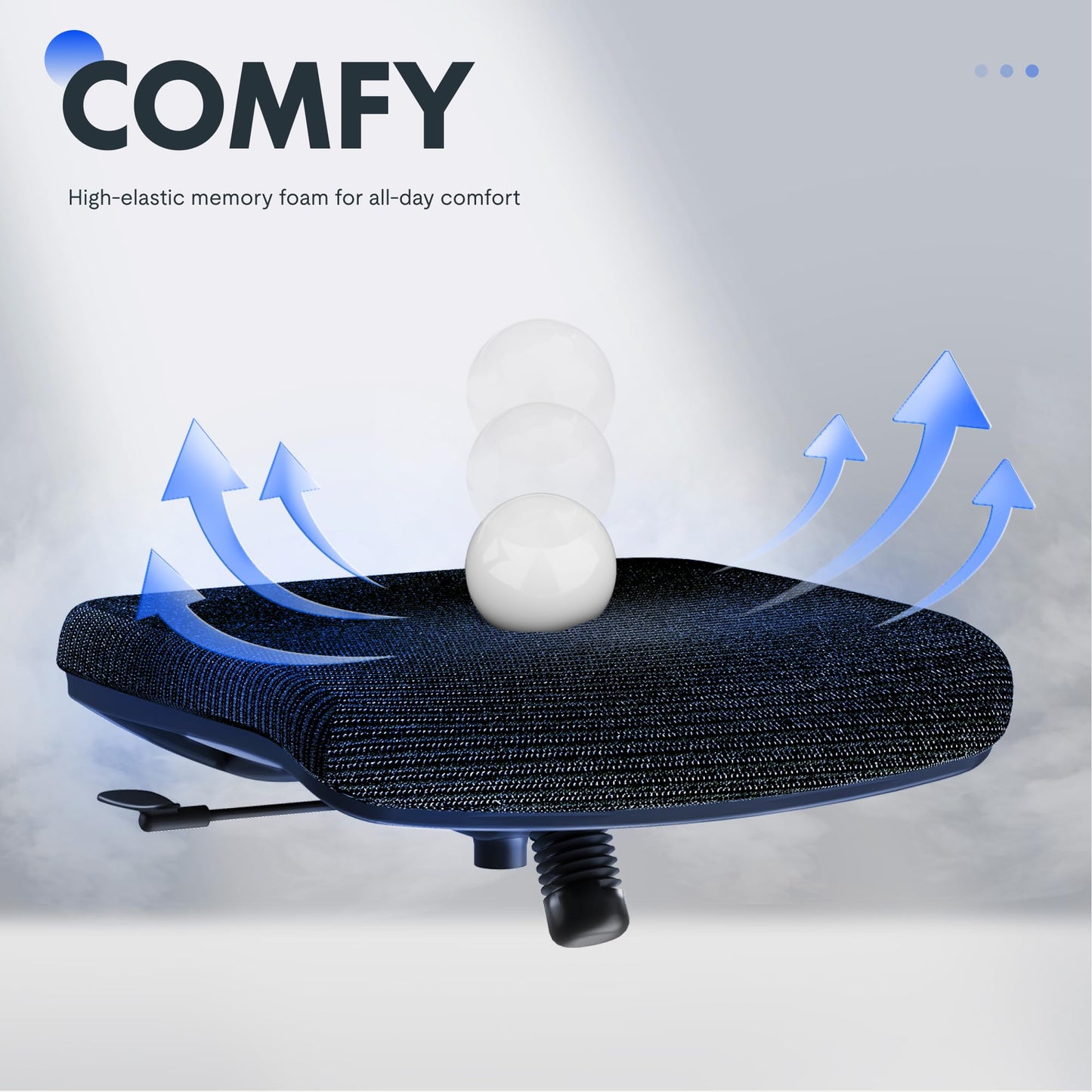 FLEXISPOT OC3 Cloud Ergonomic Office Chair High Back Mesh Swivel Computer Chair Executive Office Desk Chairs with Adjustable Lumbar Support/2D Headrest/Lockable Backrest, Foam Seat Cushion, Black