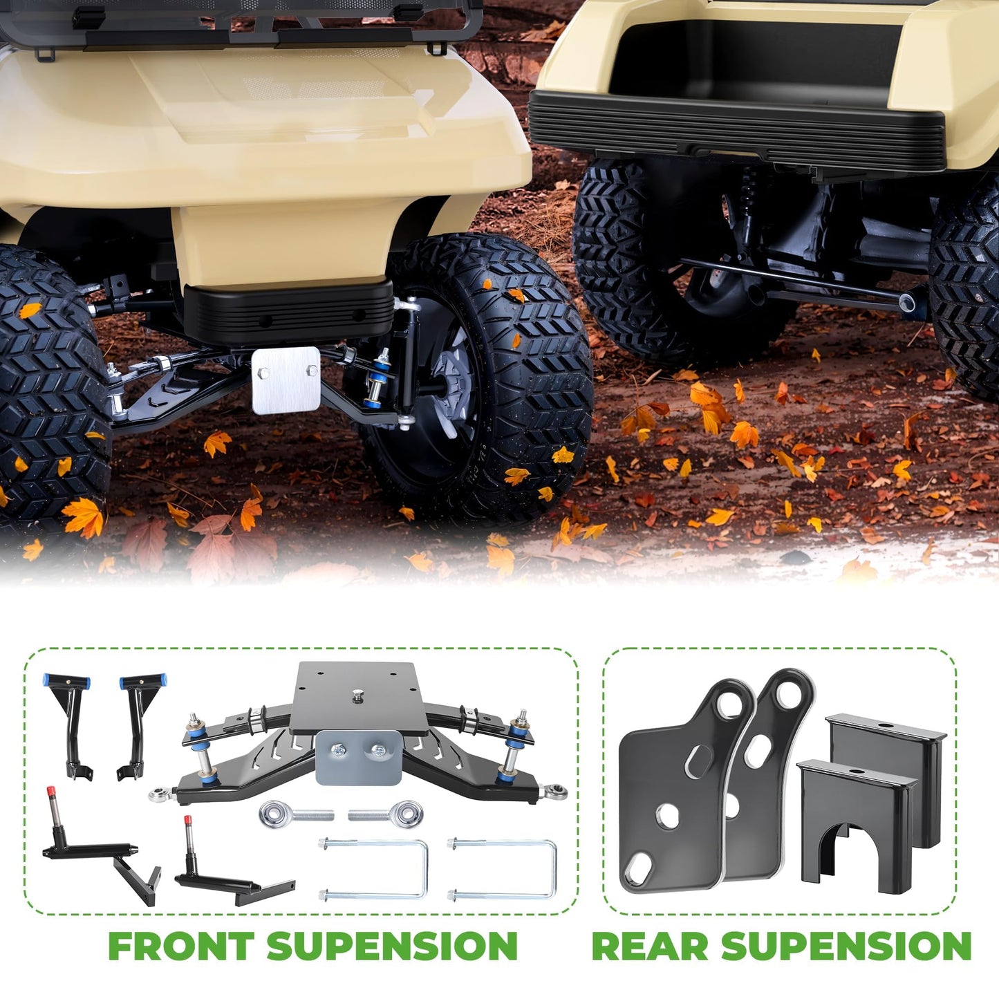 10L0L Golf Cart 6" Double A-Arm Lift Kit for Club Car DS 2003.5-up Electric/Gas Models, Heavy Duty Strength Steel Lift Kit