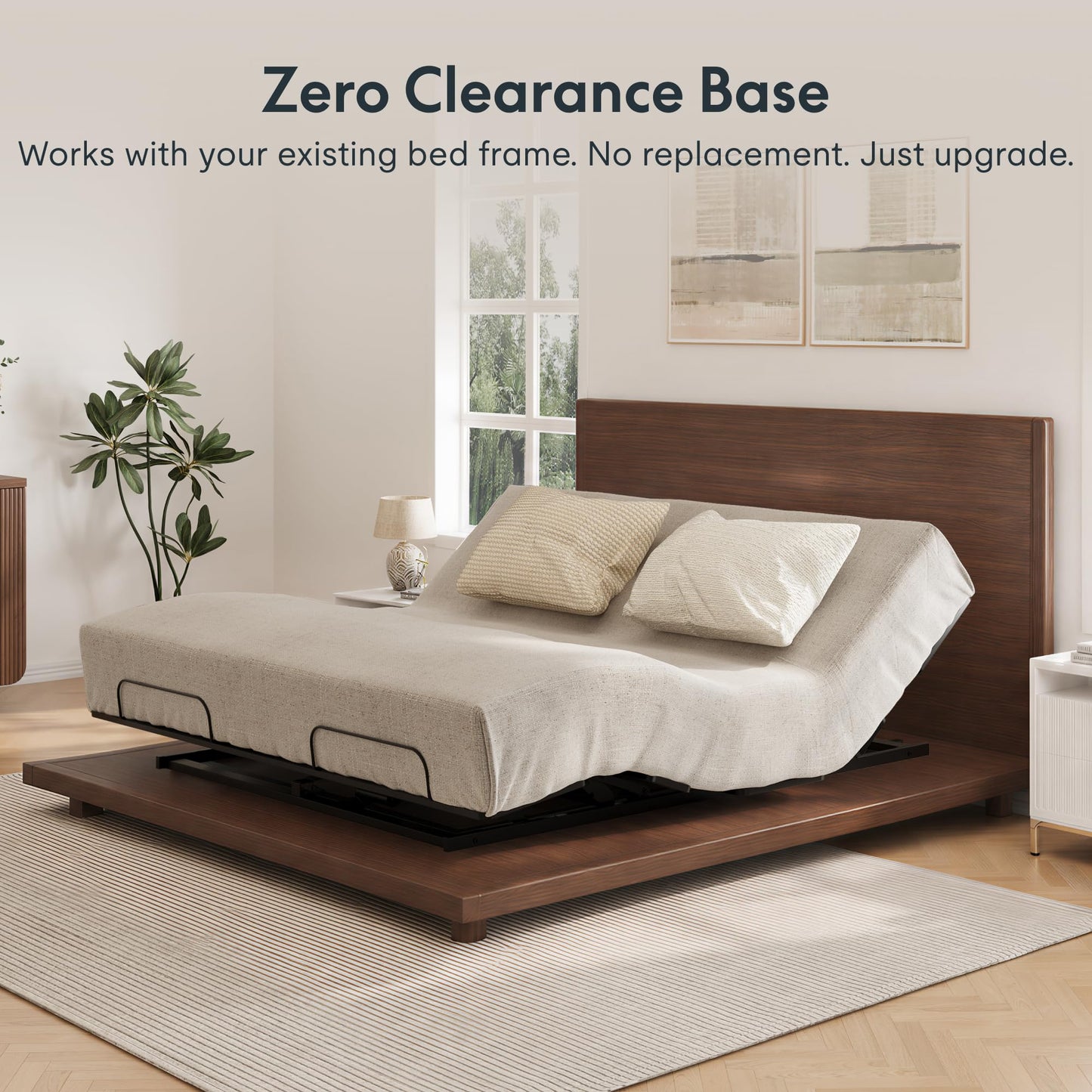 FLEXISPOT King Size Adjustable Bed Frame Base with Bio Anti-Pinch Technology, Zero Clearance, Independent Head & Foot Incline, Zero Gravity, Wireless Remote, Easy Assemble, 5-Year Warranty, 750 lbs.