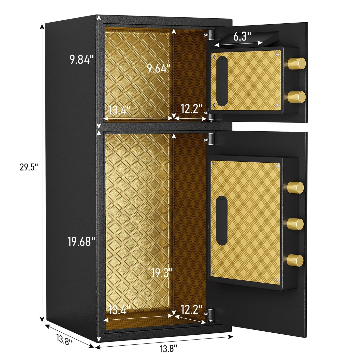 GOWE Large Double-Door Coin-Operated Safe,Digital Security Safe with Fireproof and Waterproof Bag,6.5 Cubic Feet Safe Box with Hidden Code Function for Home,Office and Hotel