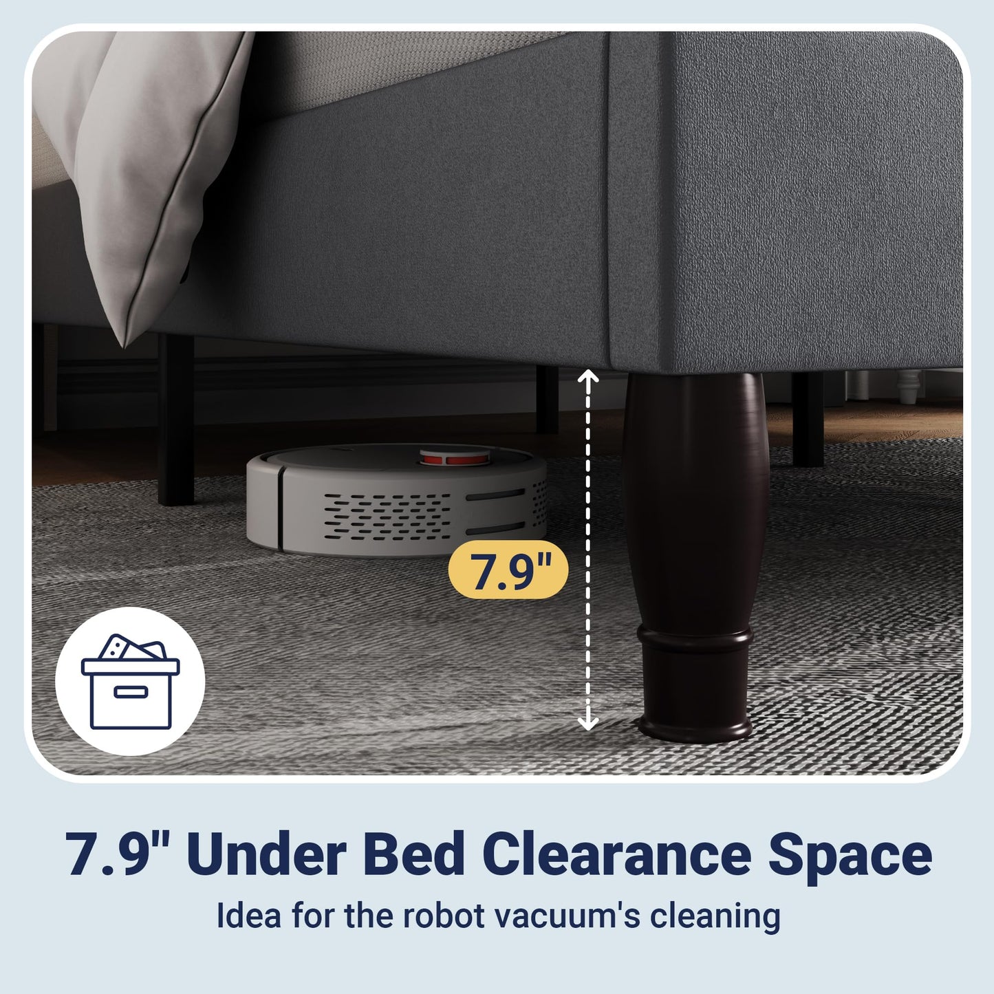 Allewie King Size Bed Frame with Adjustable Velvet Tiara Headboard, Upholstered Diamond Button Tufted Platform Bed, Wood Slats Support, No Box Spring Needed, Light Grey