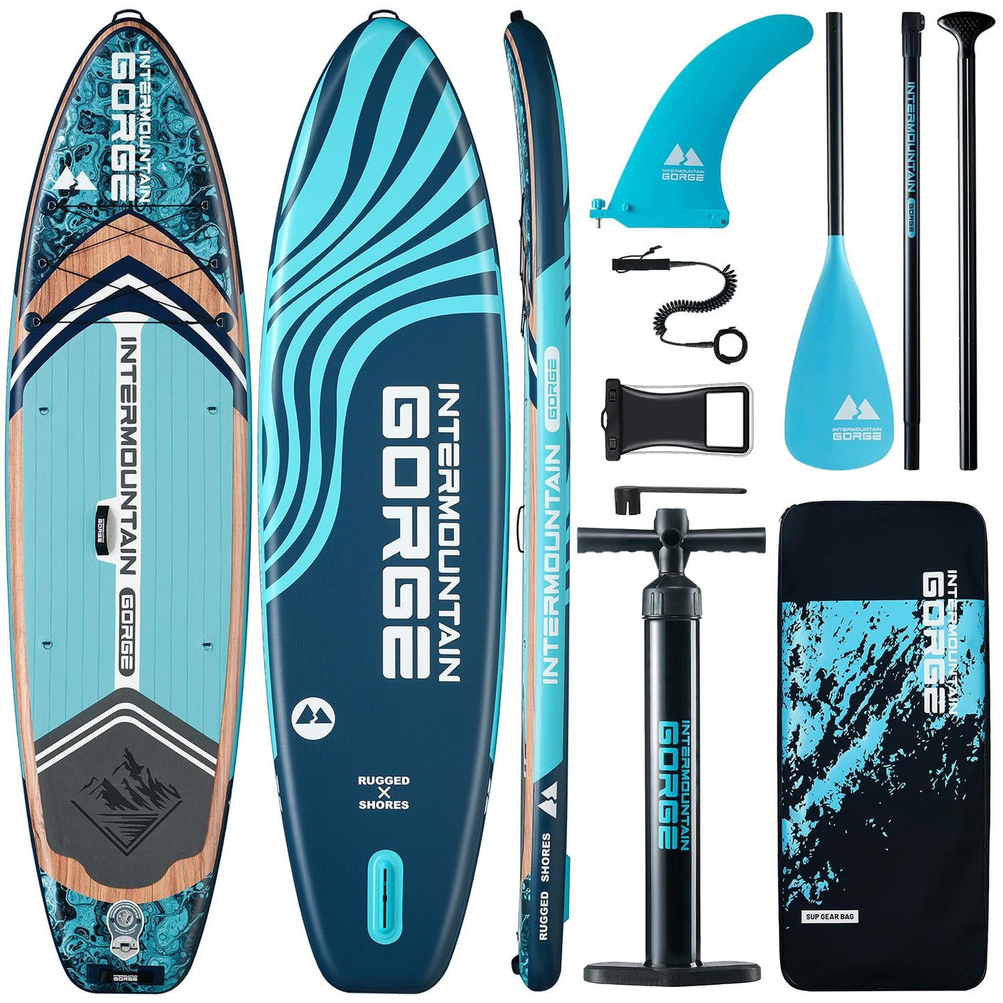 11'x34 Ultra Wide Inflatable Paddle Board, Stand Up Paddle Board &420lb Capacity for All Skill, Paddle Board for Yoga/Family, EVA Deck, US Fin, 100L Bag, High-Pressure Pump, Safety Leash