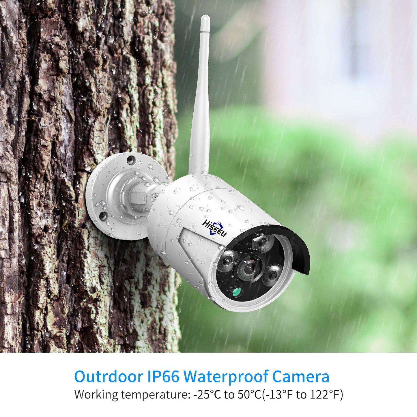 【16CH Expandable】Hiseeu Home Security Camera System, 24/7 Recording, Wired Plug-in Powered 8Pcs 5MP Outdoor Camera, 4K NVR Kit, Night Vision, IP66, Motion Detection, 3TB HDD, 2.4G/5G Wireless Pro WiFi