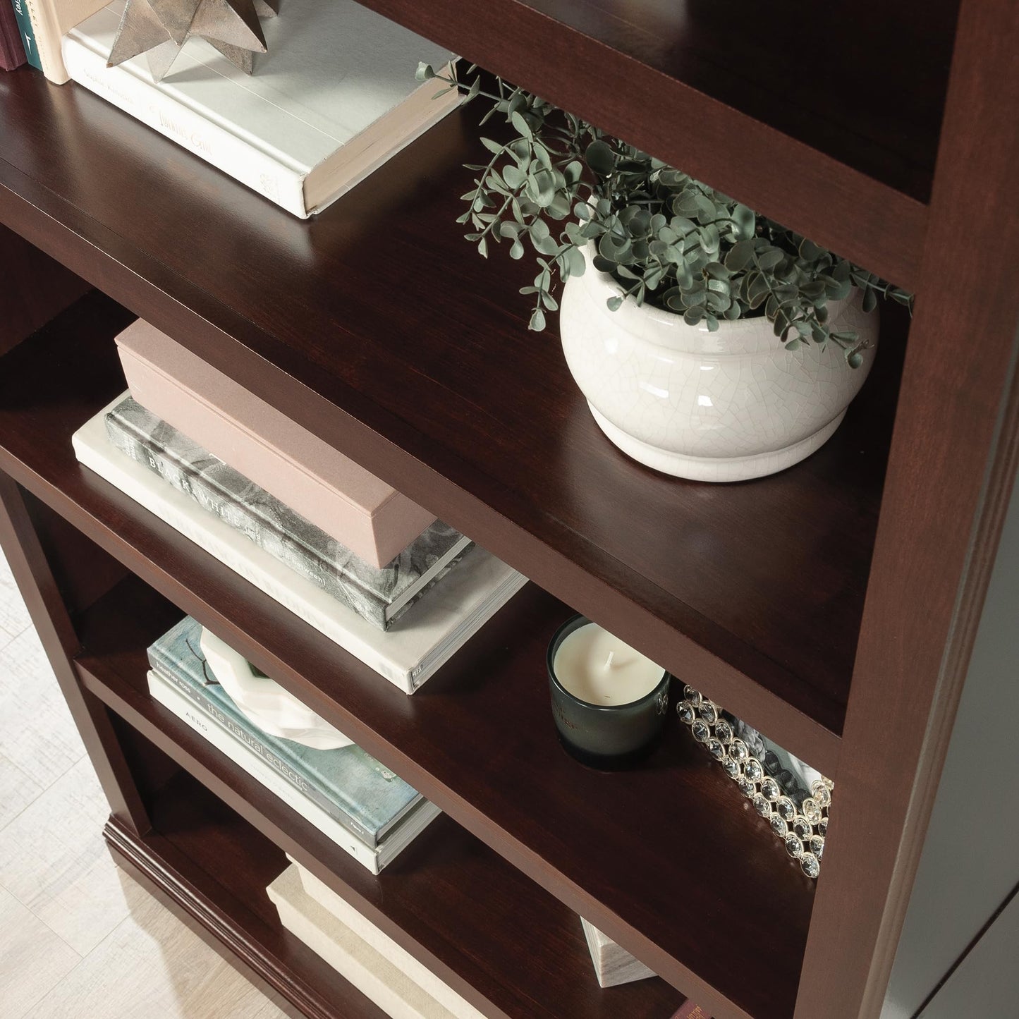 Sauder Miscellaneous Storage 5-Shelf Bookcase/ Book shelf, Select Cherry finish