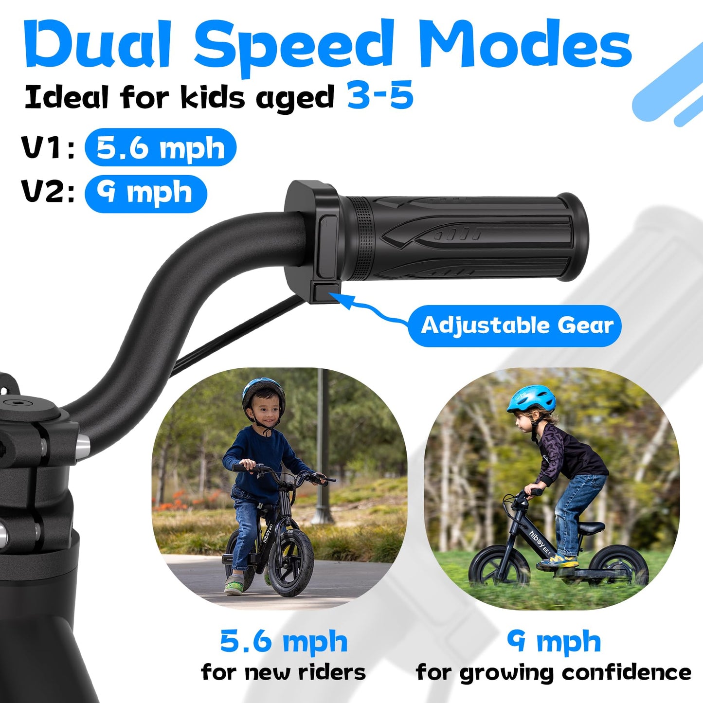 Hiboy BK1 Electric Balance Bike for Kids, 12 Inch Tires, 150W Peak Motor, Adjustable Seat, 21.6V/2.6Ah Battery, Electric Bike for Kids Ages 3-5