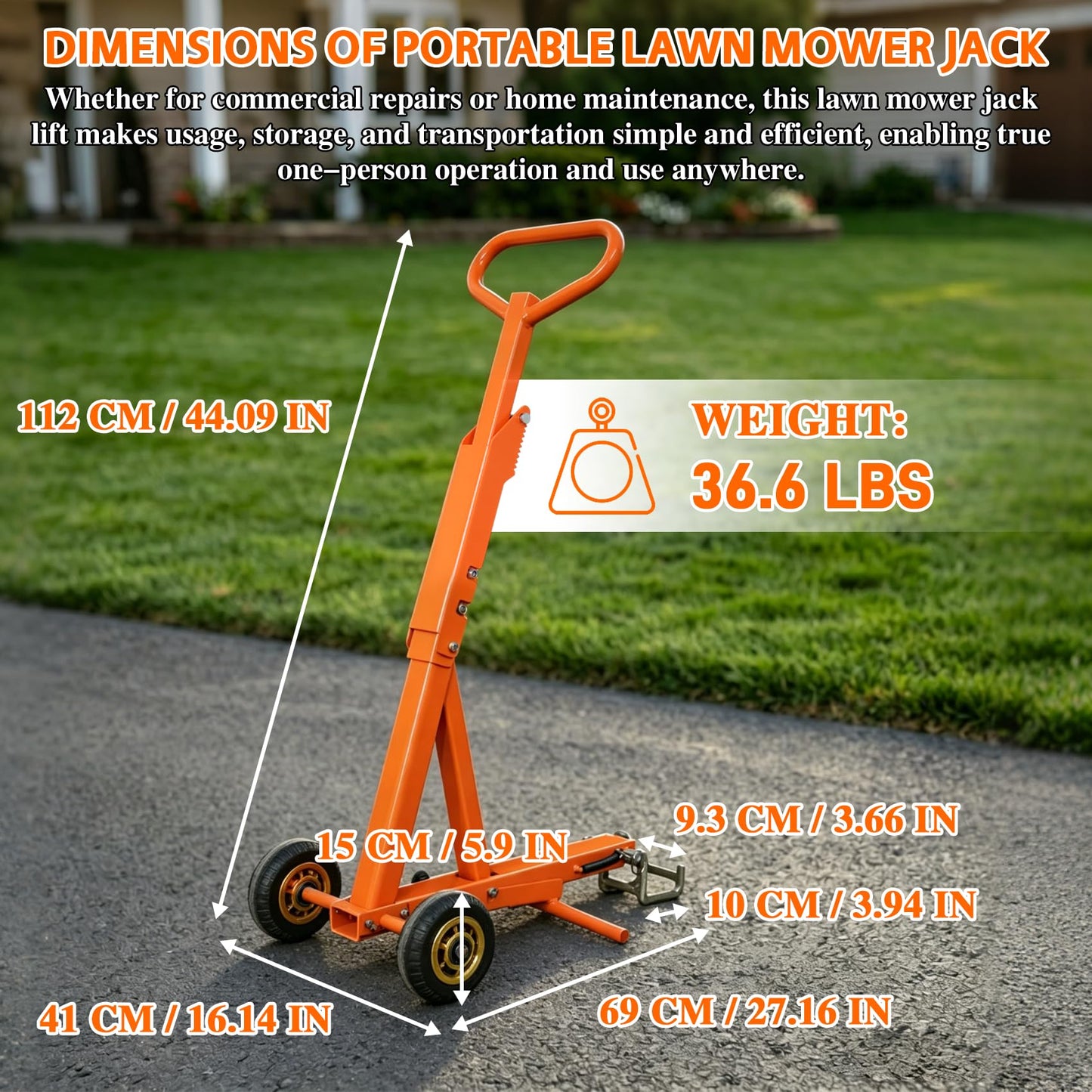 ApexscnView Lawn Mower Lift, Heavy-Duty Commercial or Push Mower Jack Up to 1300 Lbs, Zero Turn Mower Lift that Lift for Zero Turn Lawn Mower and Riding Lawn Mower, Etc.