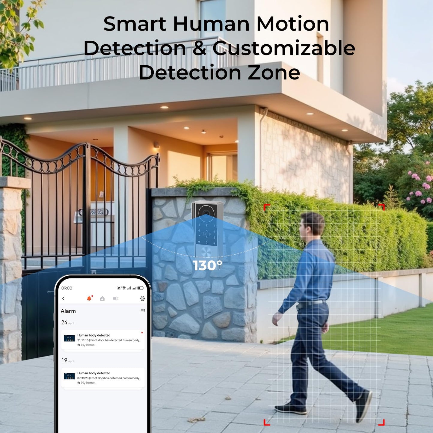 2-Wired Doorbell Camera with Monitor, Video Doorbell Intercom System with keypad,keypad video intercom with 1080P 7-inch Touch Screen, Tuya App Remote, Password Unlock, Waterproof, No Subscription