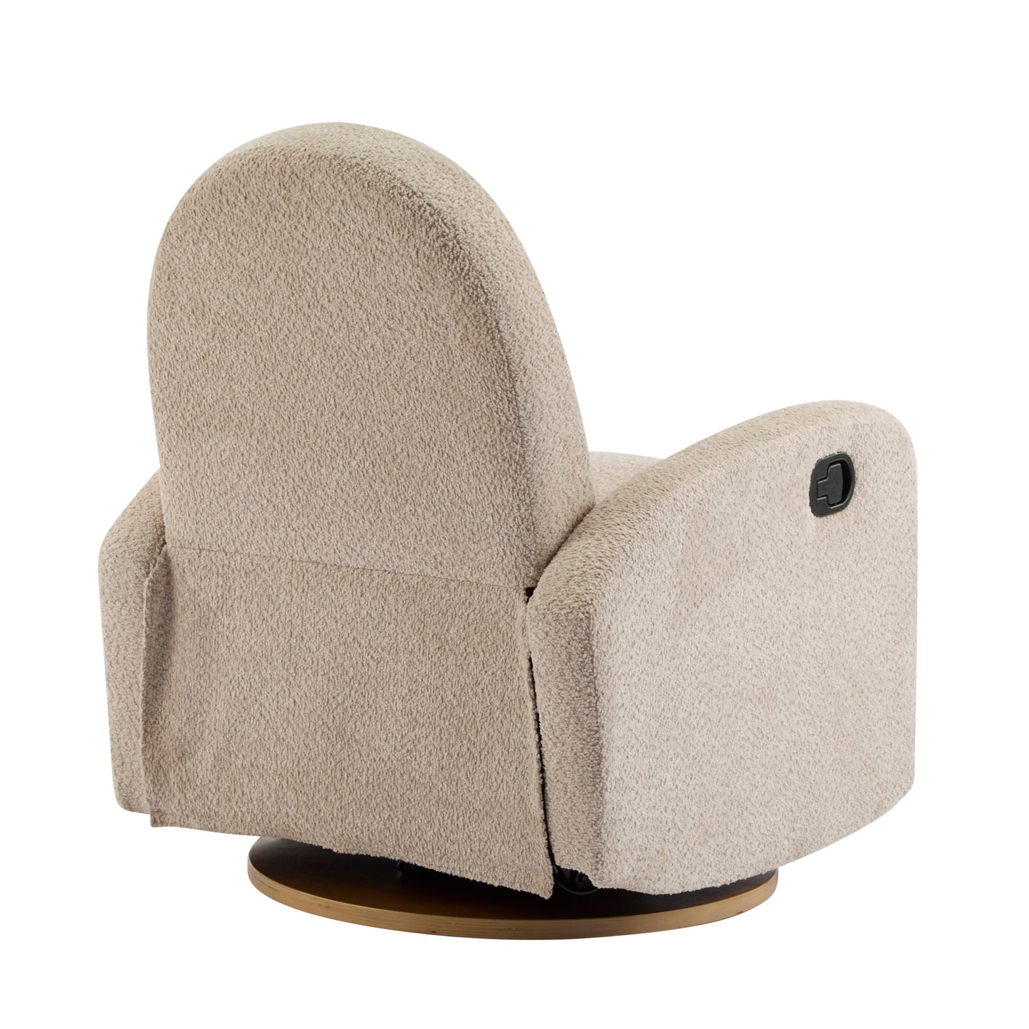 Merax Boucle 360 Swivel & Glider Recliner Chair, Soft Bedroom Sofa Chair with with Thicker Seat Cushion, Modern Home Theater Seating for Living Room Almond