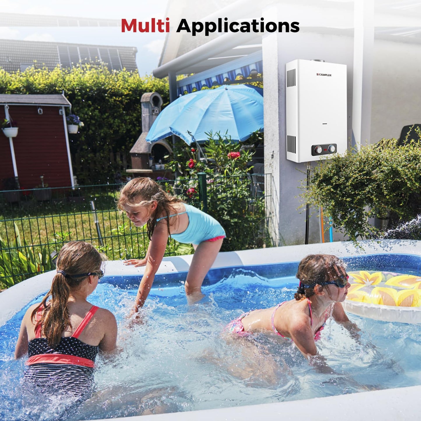 CAMPLUX 4.22 GPM Tankless Water Heater Propane, Propane Water Heater Outdoor, for Camping, Off Grid, Cabins, 110,000 BTU, BD422