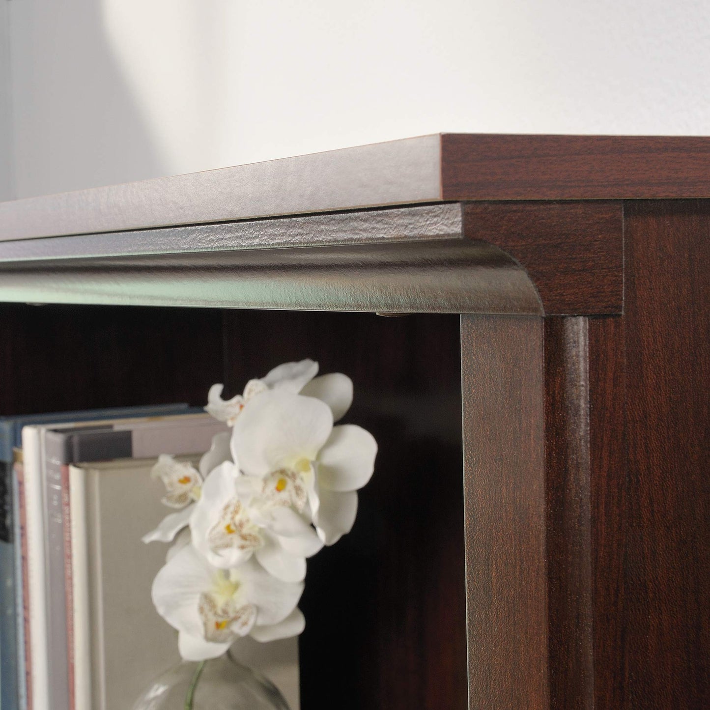 Sauder Miscellaneous Storage 5-Shelf/ Book Shelf 2-Door Bookcase, Select Cherry finish