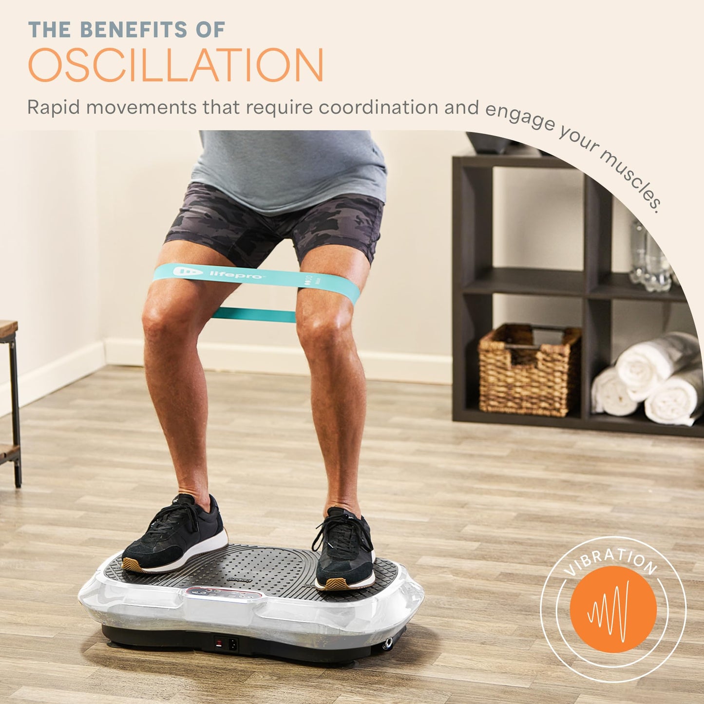 Lifepro Waver Vibration Plate Exercise Machine – High-Intensity Vibration Plate for Lymphatic Drainage – Full-Body Workout Vibrating Platform with Loop Bands – Fitness Equipment for Strength & Toning