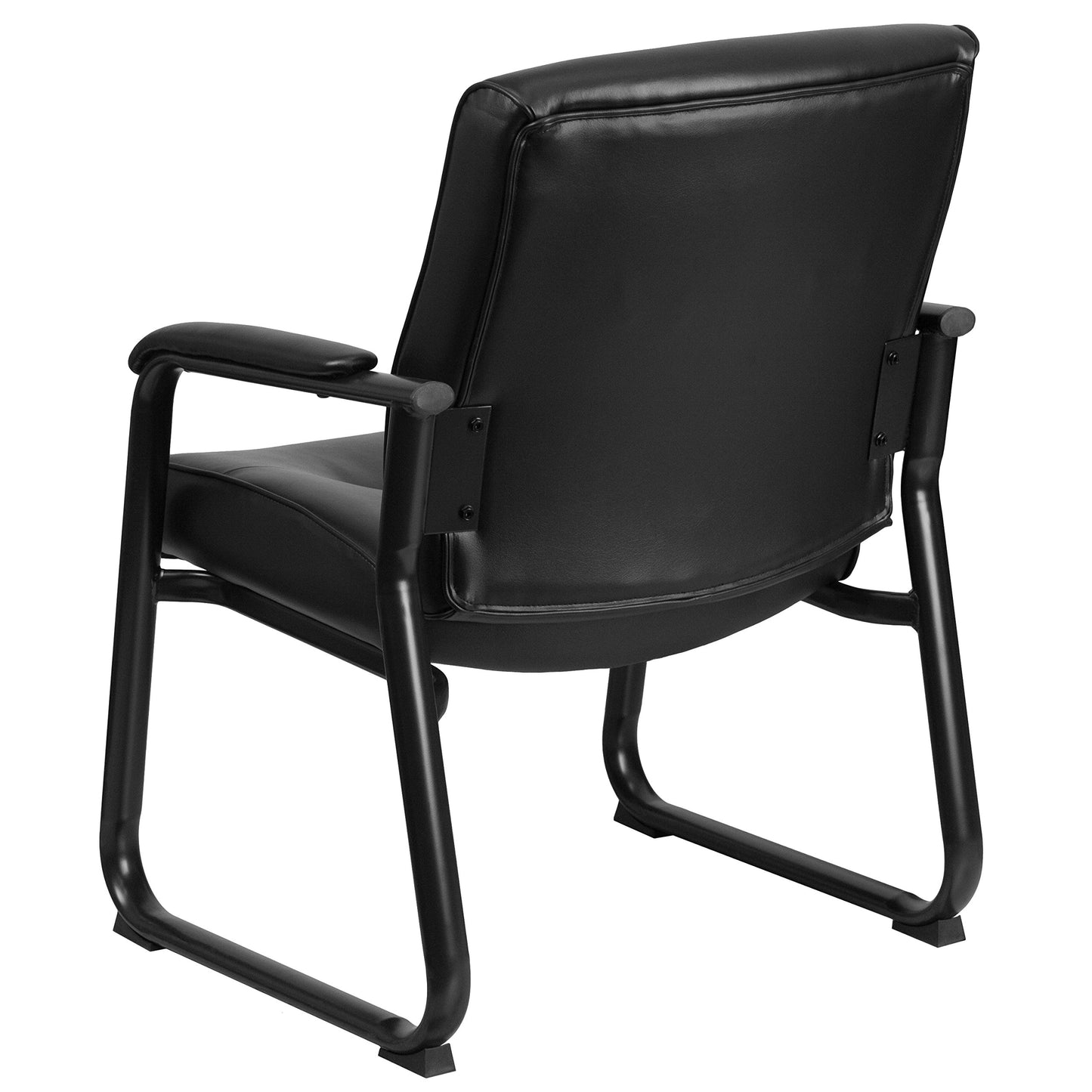 Flash Furniture Hercules Series Big & Tall LeatherSoft Executive Side Reception Chair, Padded Lobby Chair with 500-lb. Static Weight Capacity, Black