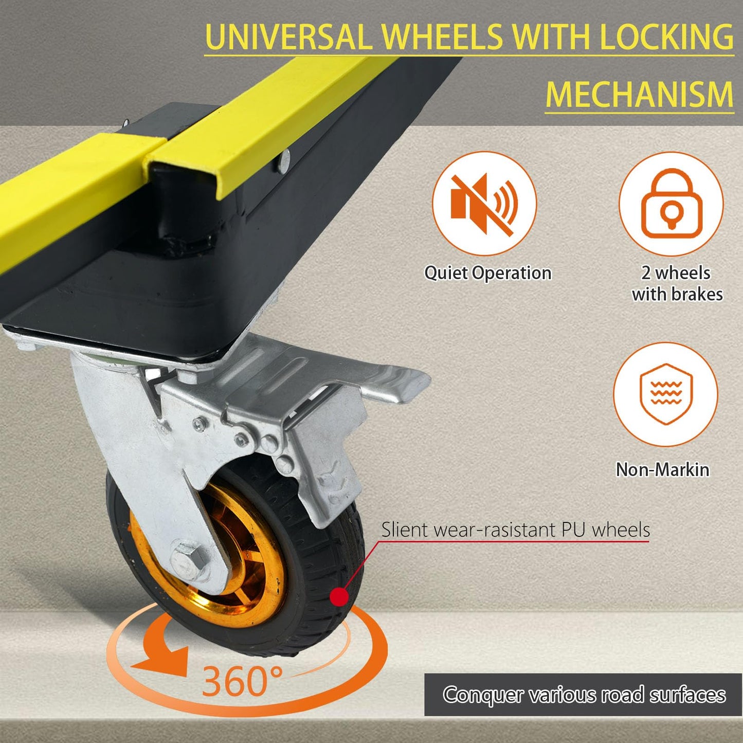 VisHomeYard Folding Drywall Cart, 2200LBS Load Capacity, Sheetrock Dolly, Drywall Plywood Cart Dolly with Rubber Swivel Casters