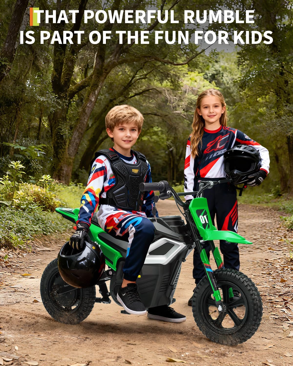 GarveeLife Electric Dirt Bike for Teens, 12" Fat Tire 350W Electric Motorcycle with 24V Battery, 14MPH Top Speed, 130 LBS Max Load, Mini Dirtbike for Kids, Mountain Off-Road Bike Fit Age 10+