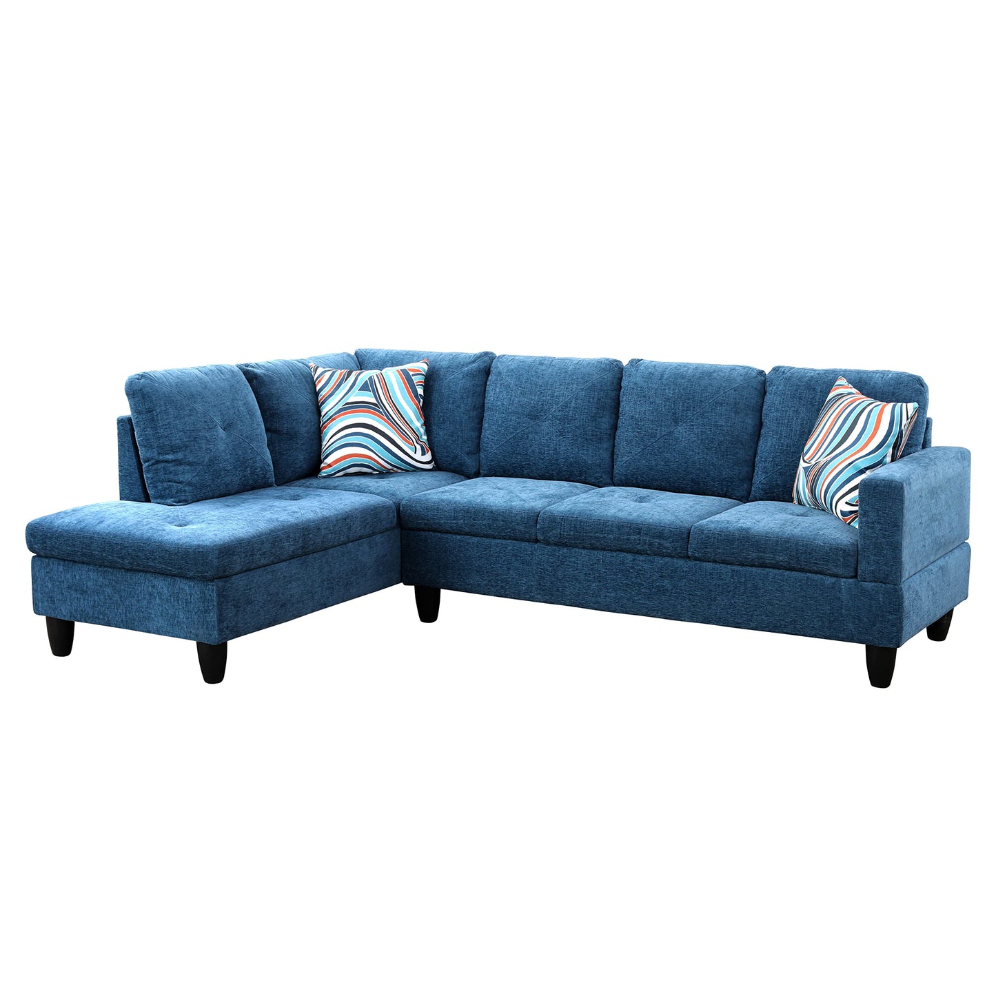NicBex 97" L Shaped Couch Sectional Couches for Living Room, 2-Piece Linen Modular Sofa with Movable Chaise & Deep Seat for Apartment, Bedroom, Office, Blue